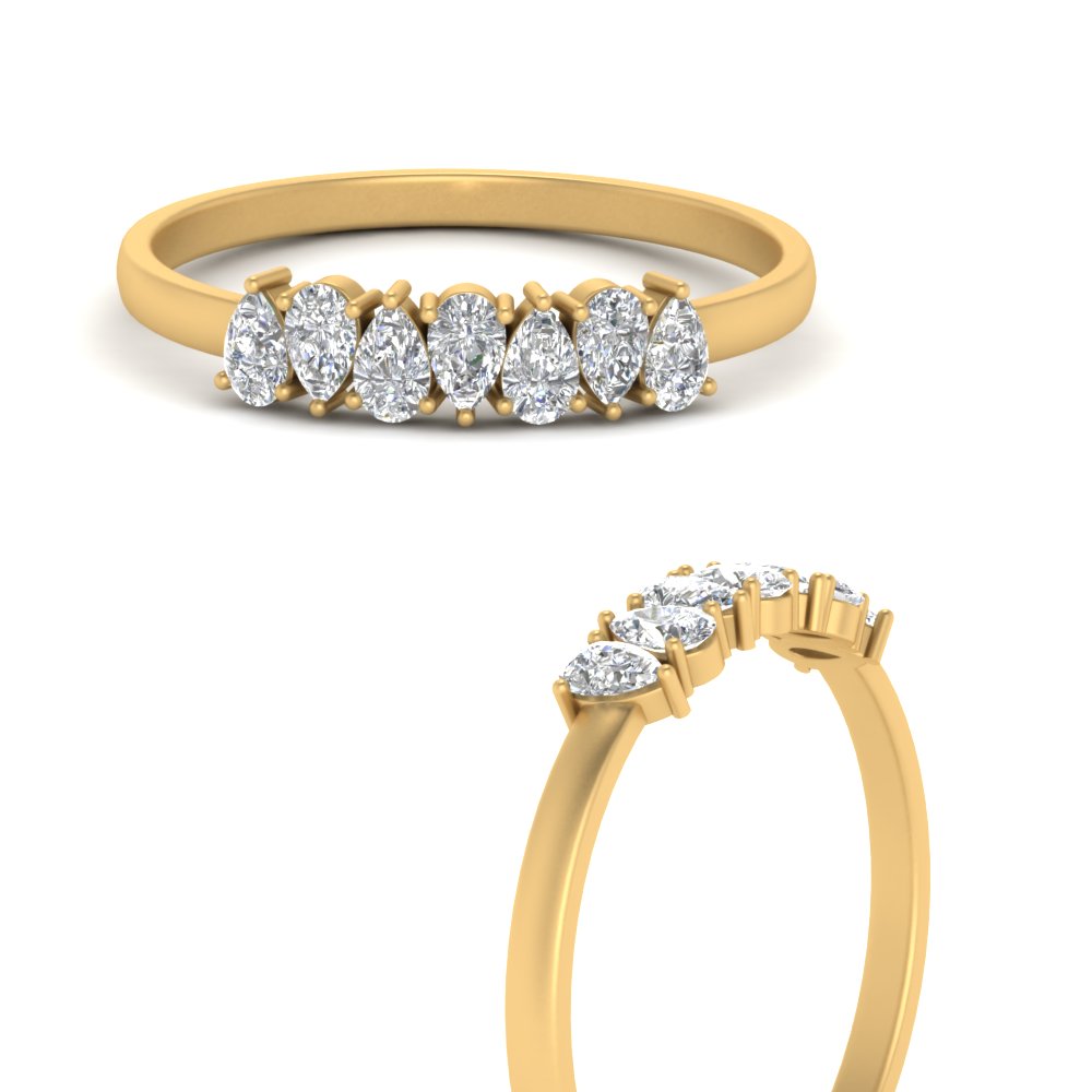 0.35 Carat 7 Stone Wedding Band Diamond Teardrop