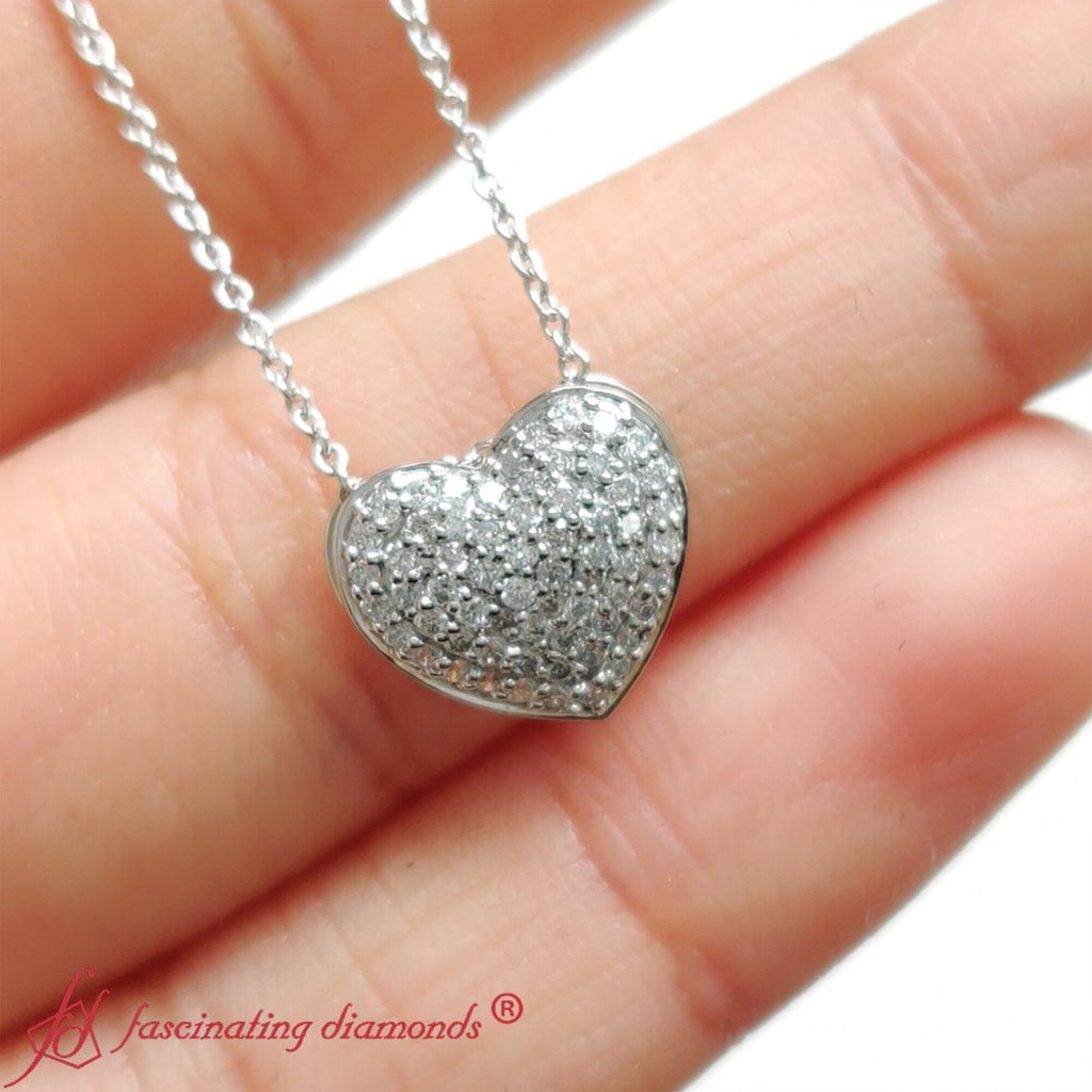 Heart Cluster Diamond Pendant