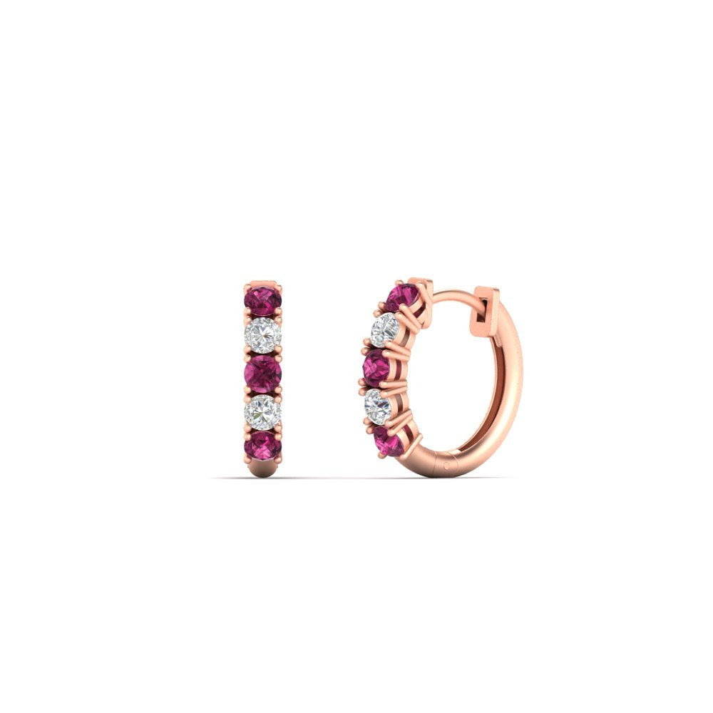 Stunning 5 Stone Huggie Hoops