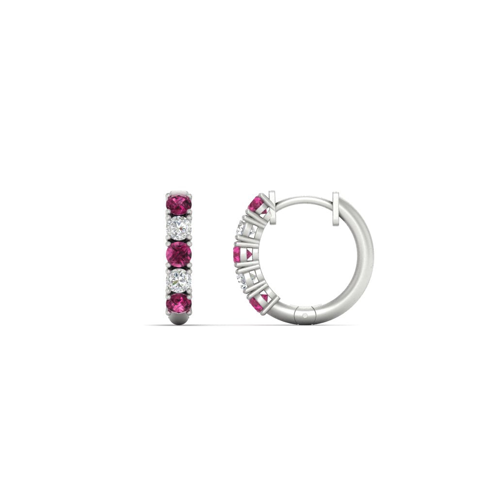 Stunning 5 Stone Huggie Hoops
