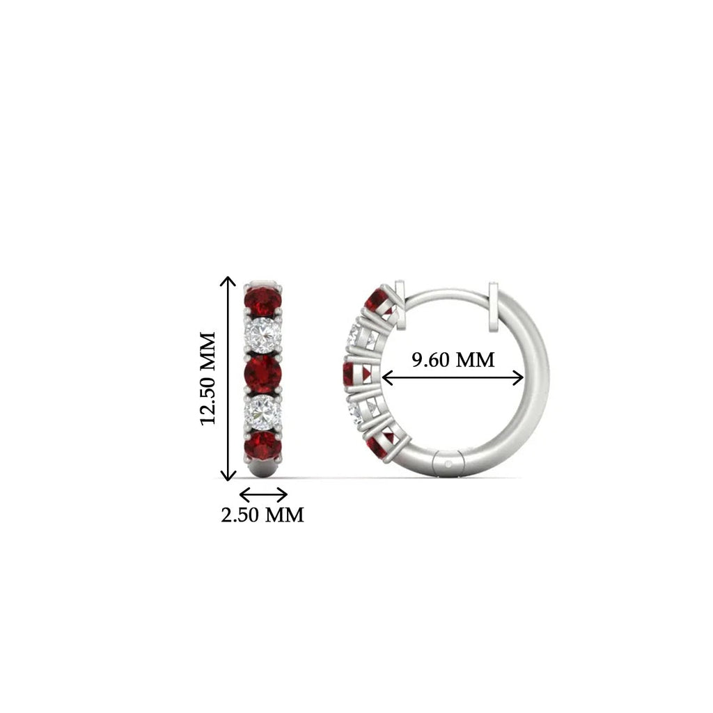 Stunning 5 Stone Huggie Hoops