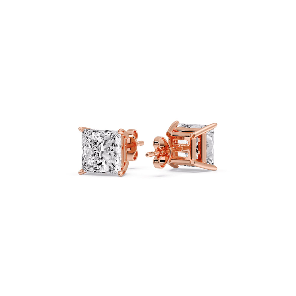 Princess Cut Diamond Stud Earring