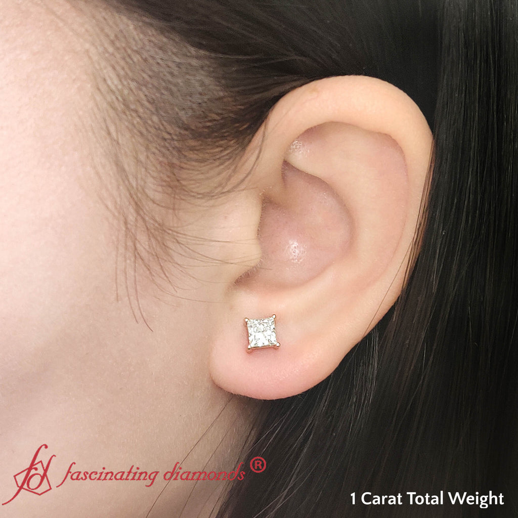 Princess Cut Diamond Stud Earring