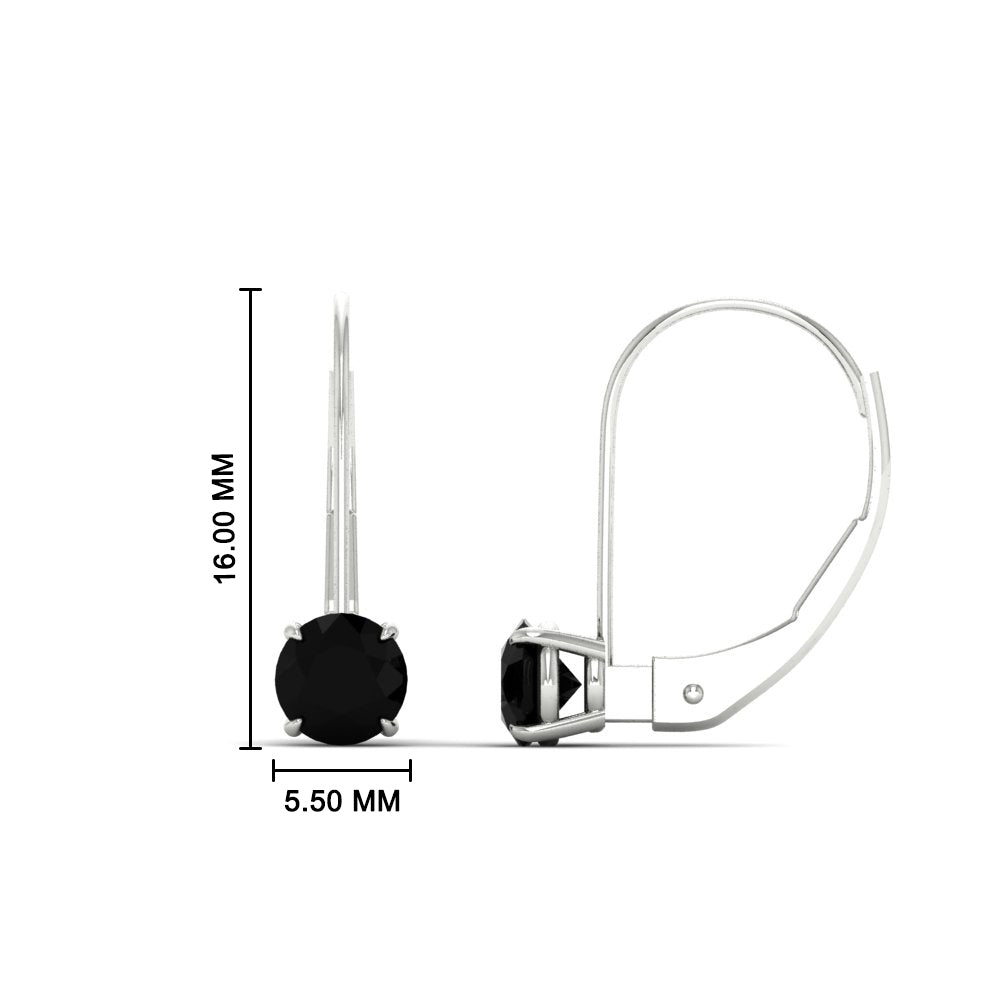 1 Carat Round Diamond Lever Back Earrings