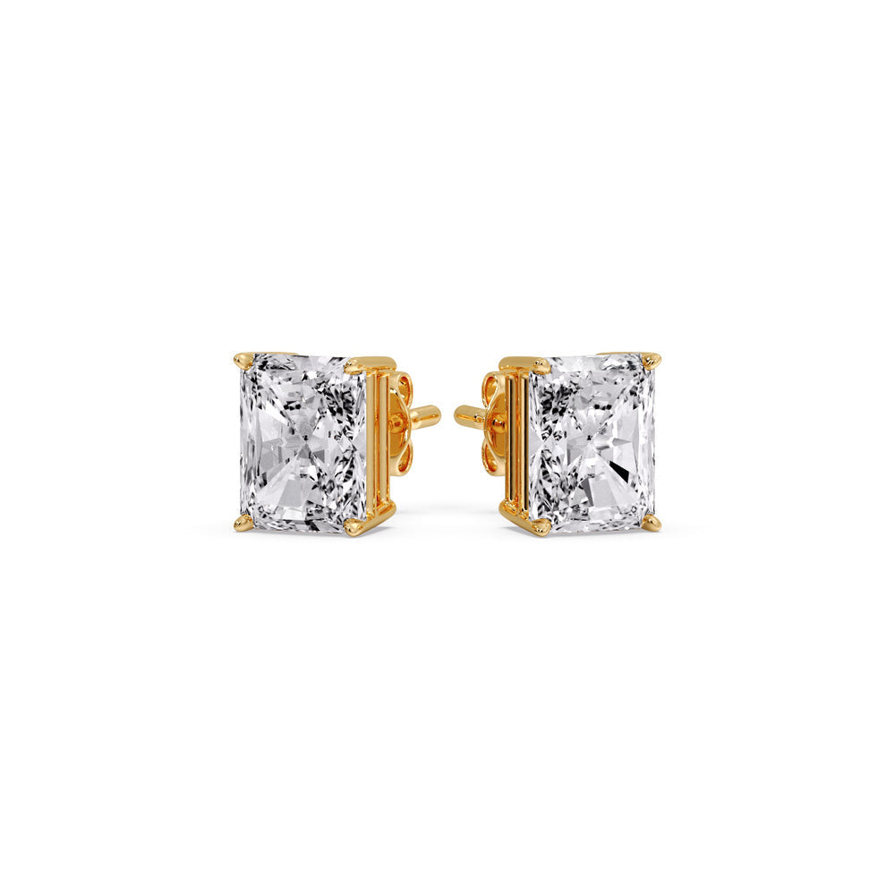Radiant Diamond Basket Stud Earring