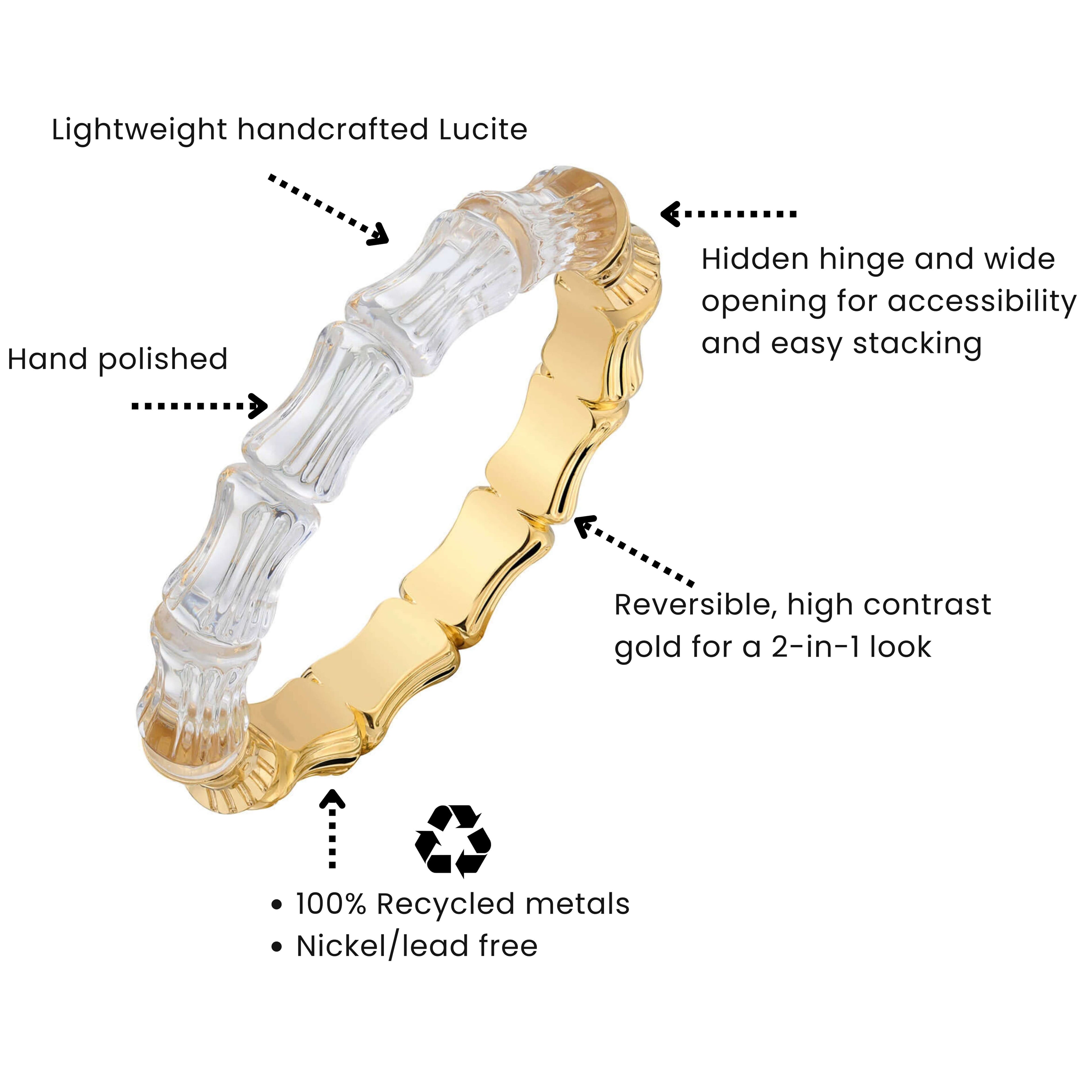 Bamboo Lucite Hinge Bangle