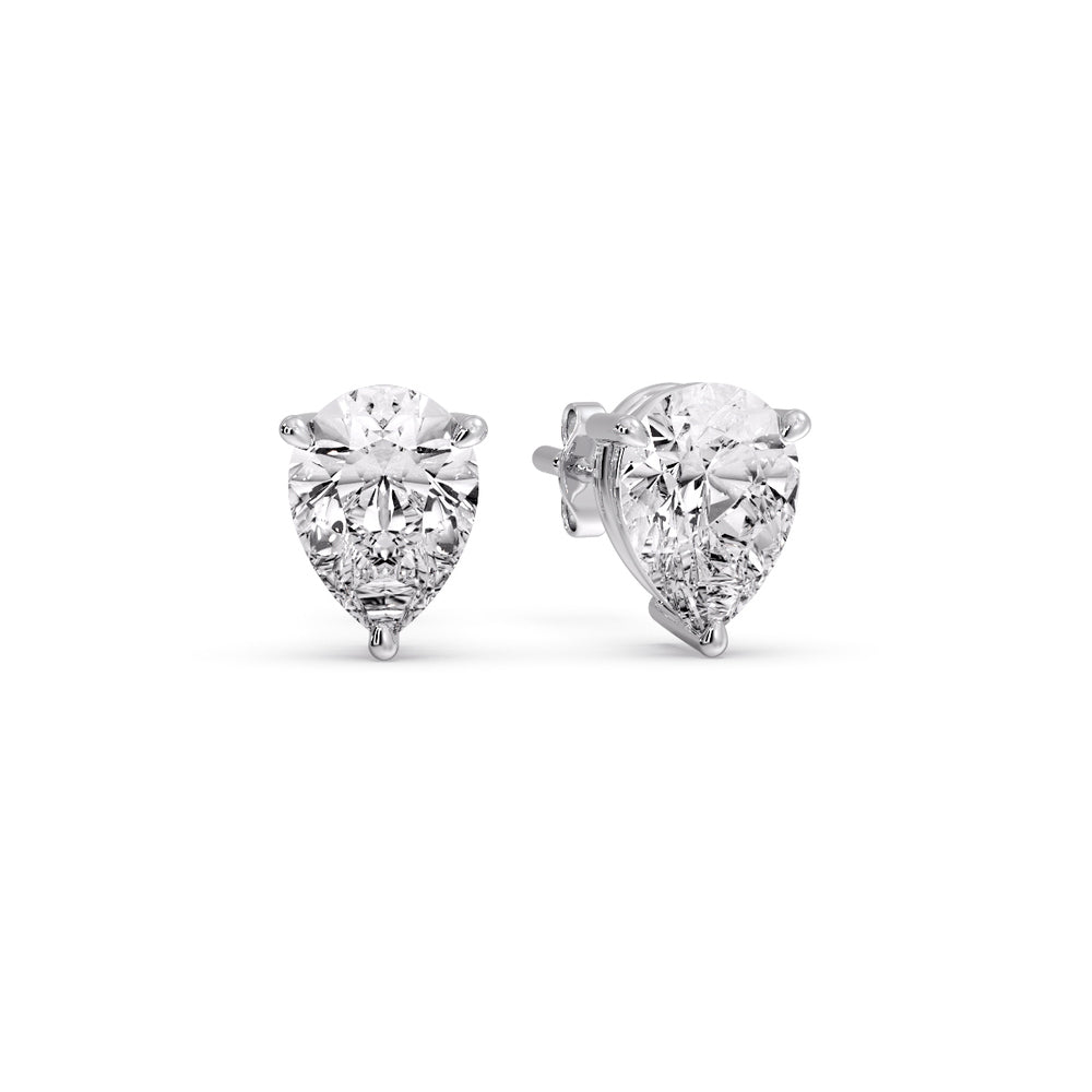 Diamond Pear Cut 3 Prong Earring