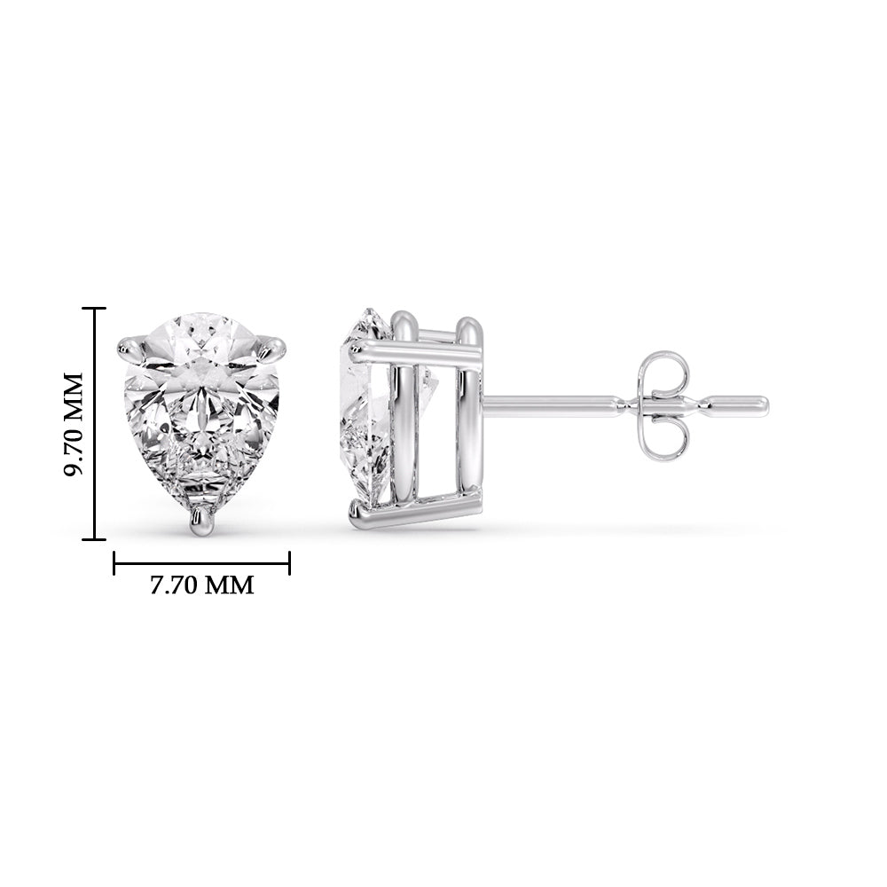 Diamond Pear Cut 3 Prong Earring
