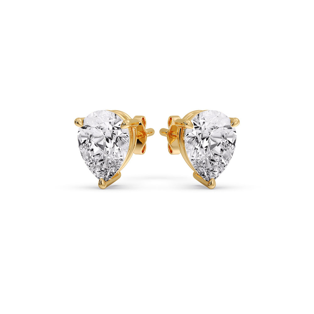 Diamond Pear Cut 3 Prong Earring