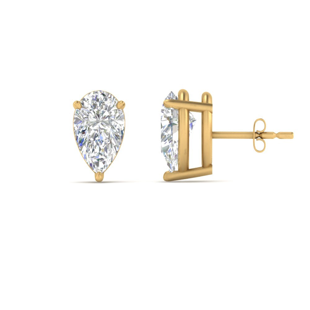 Diamond Pear Cut 3 Prong Earring