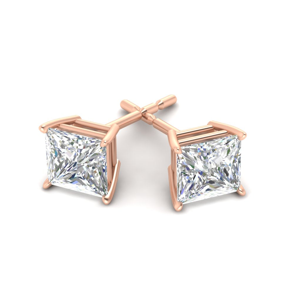 Princess Cut Diamond Stud Earring