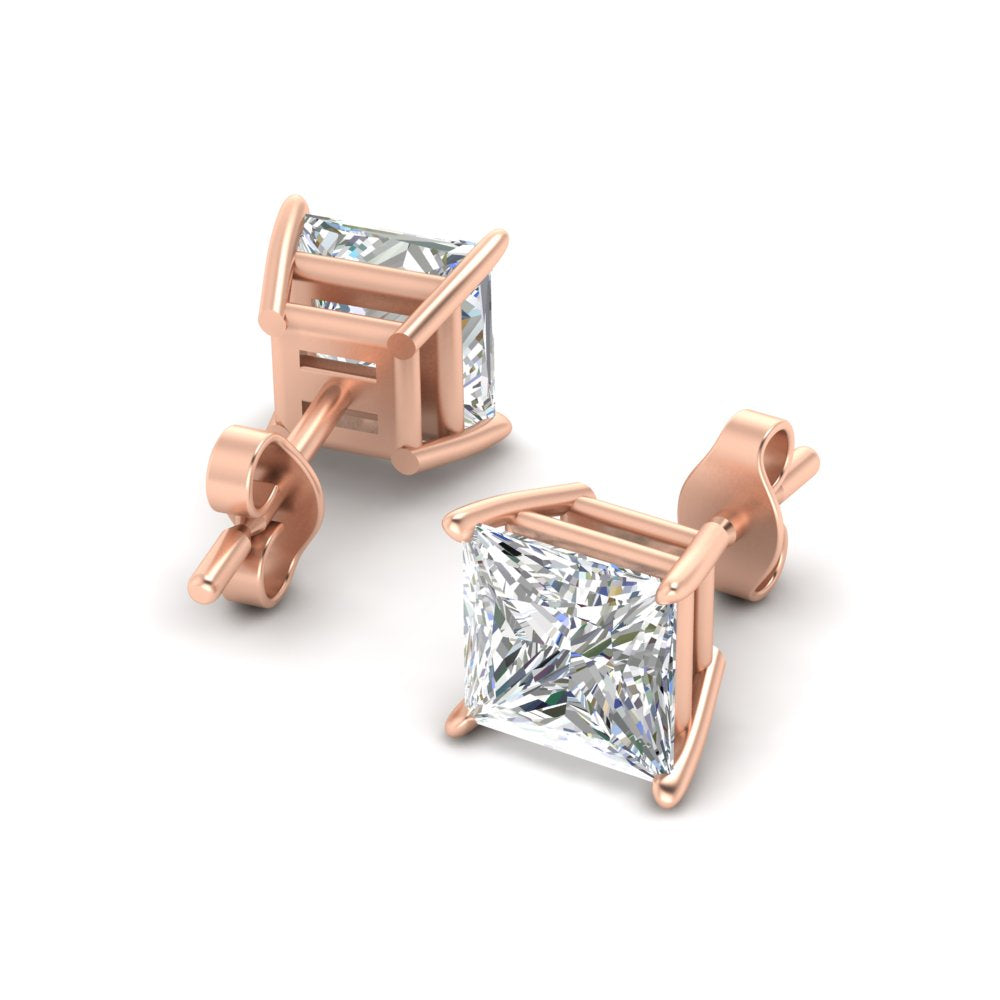 Princess Cut Diamond Stud Earring