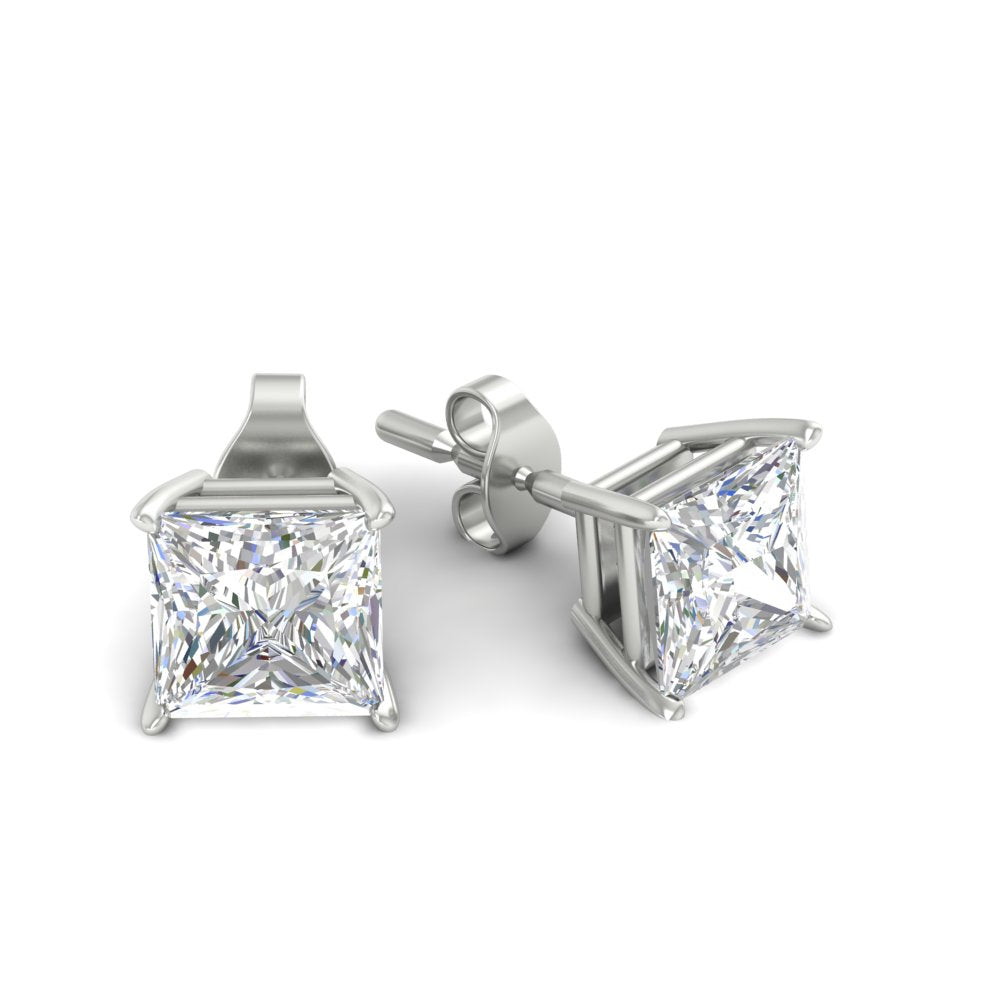 Princess Cut Diamond Stud Earring