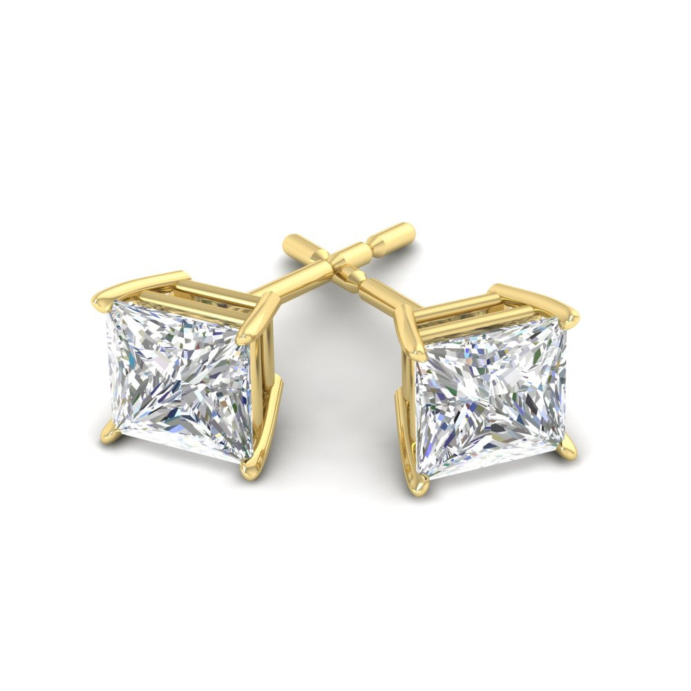 Princess Cut Diamond Stud Earring