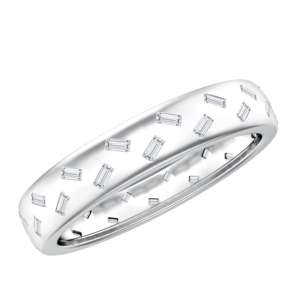 Baguette Cut Lab Grown Diamond Wedding Band With Certificate