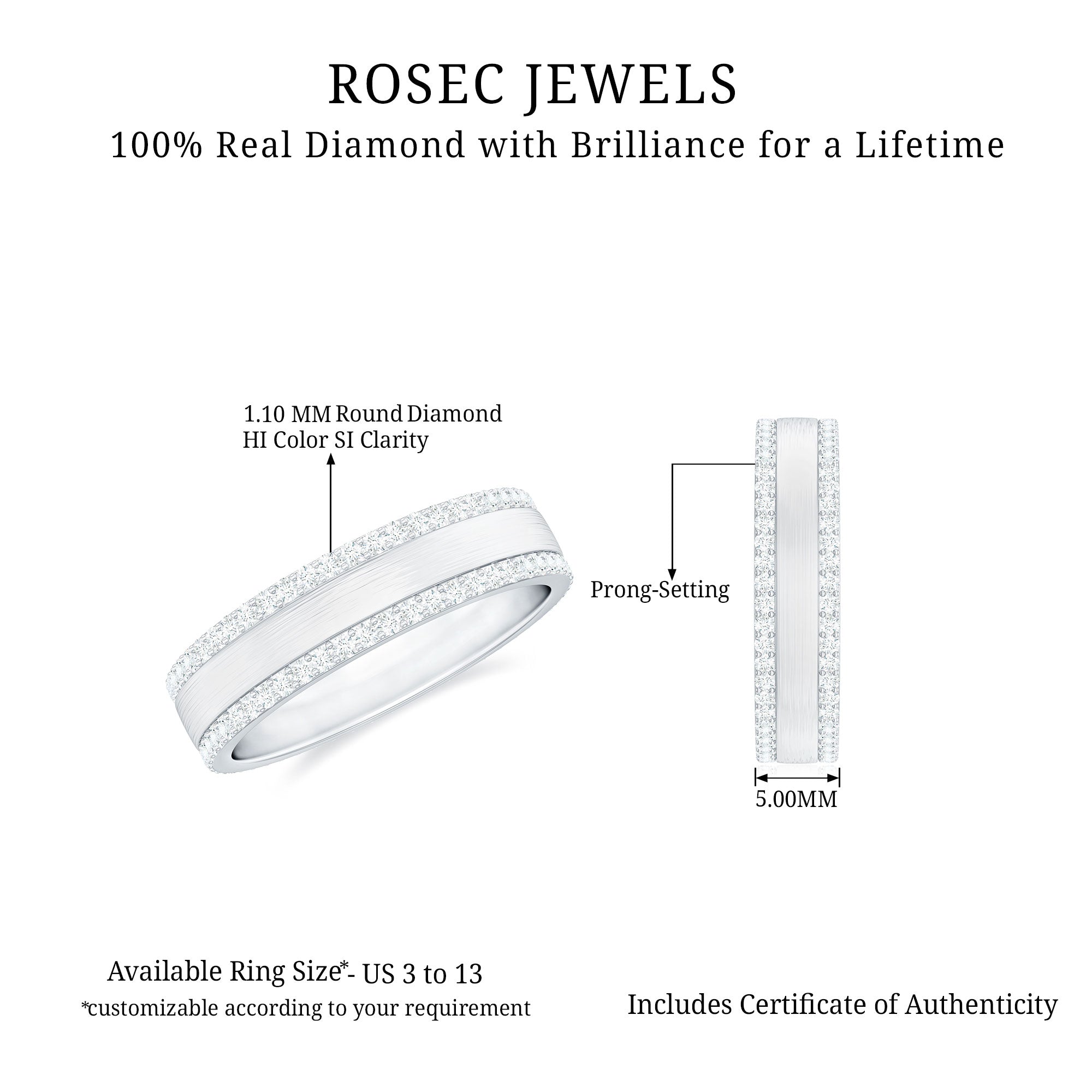 Natural Certified Diamond Wedding Band
