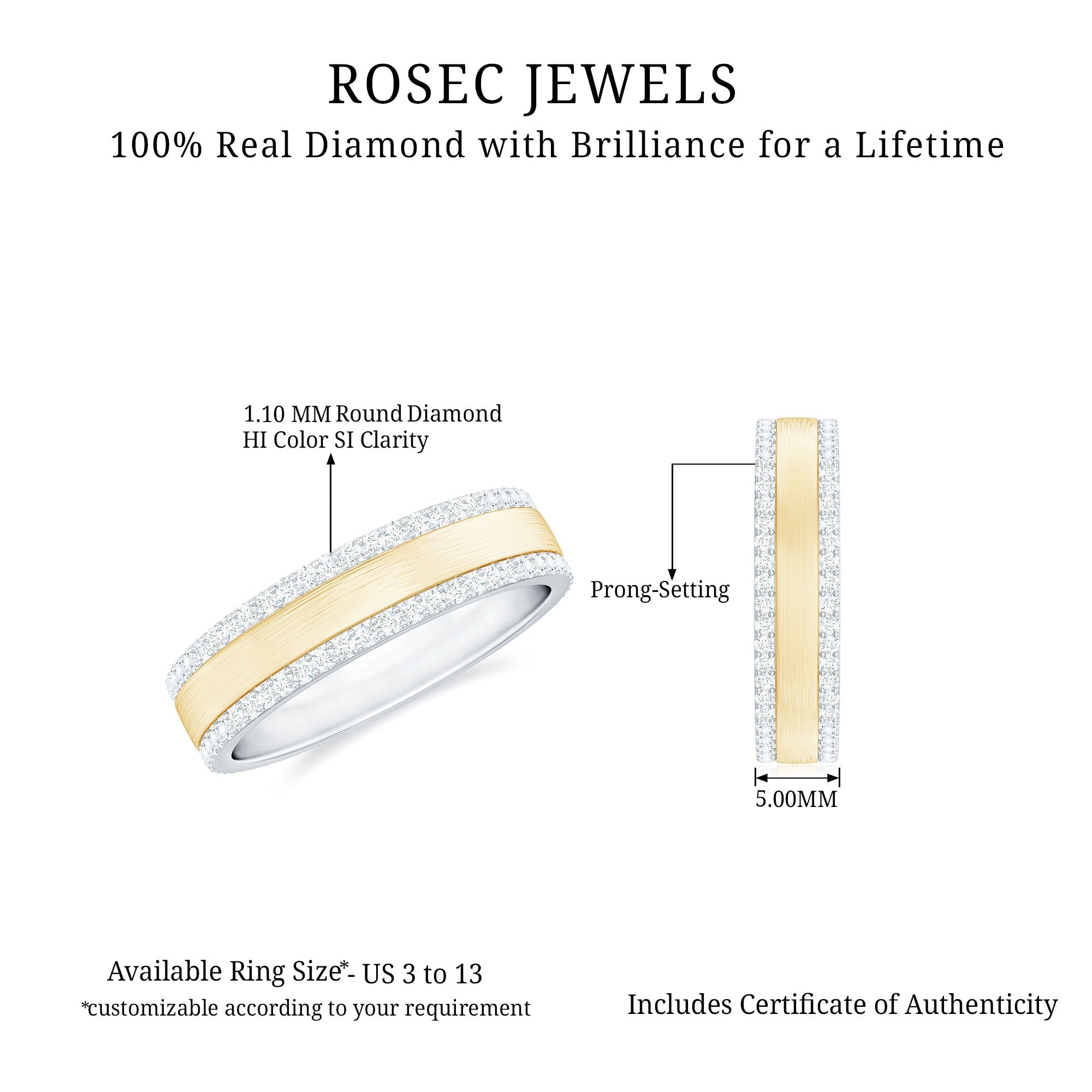 Natural Certified Diamond Wedding Band