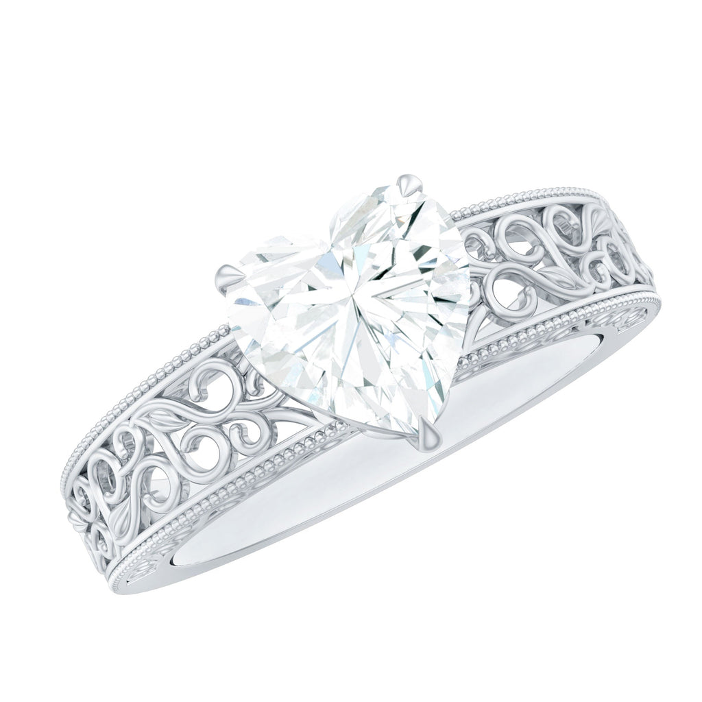 2 Carat Lab Grown Diamond Heart Engagement Ring