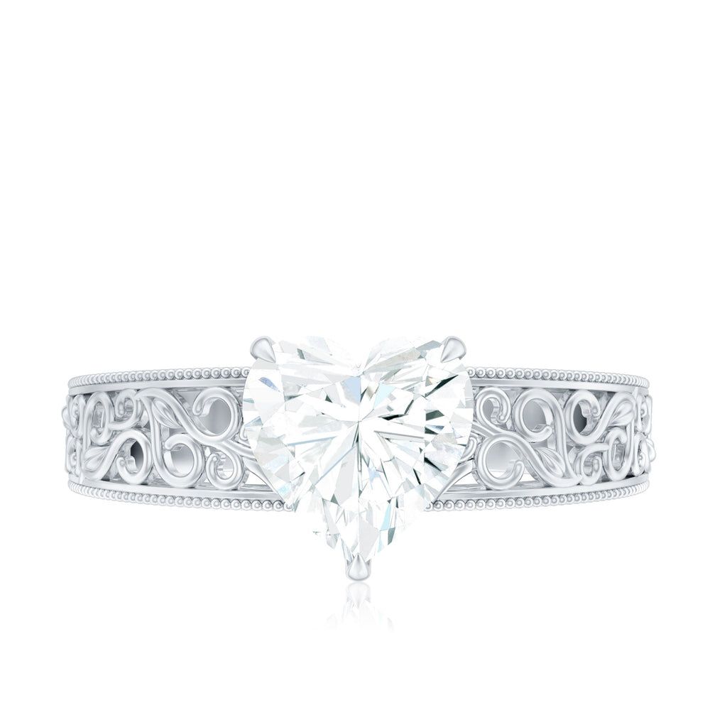 2 Carat Lab Grown Diamond Heart Engagement Ring