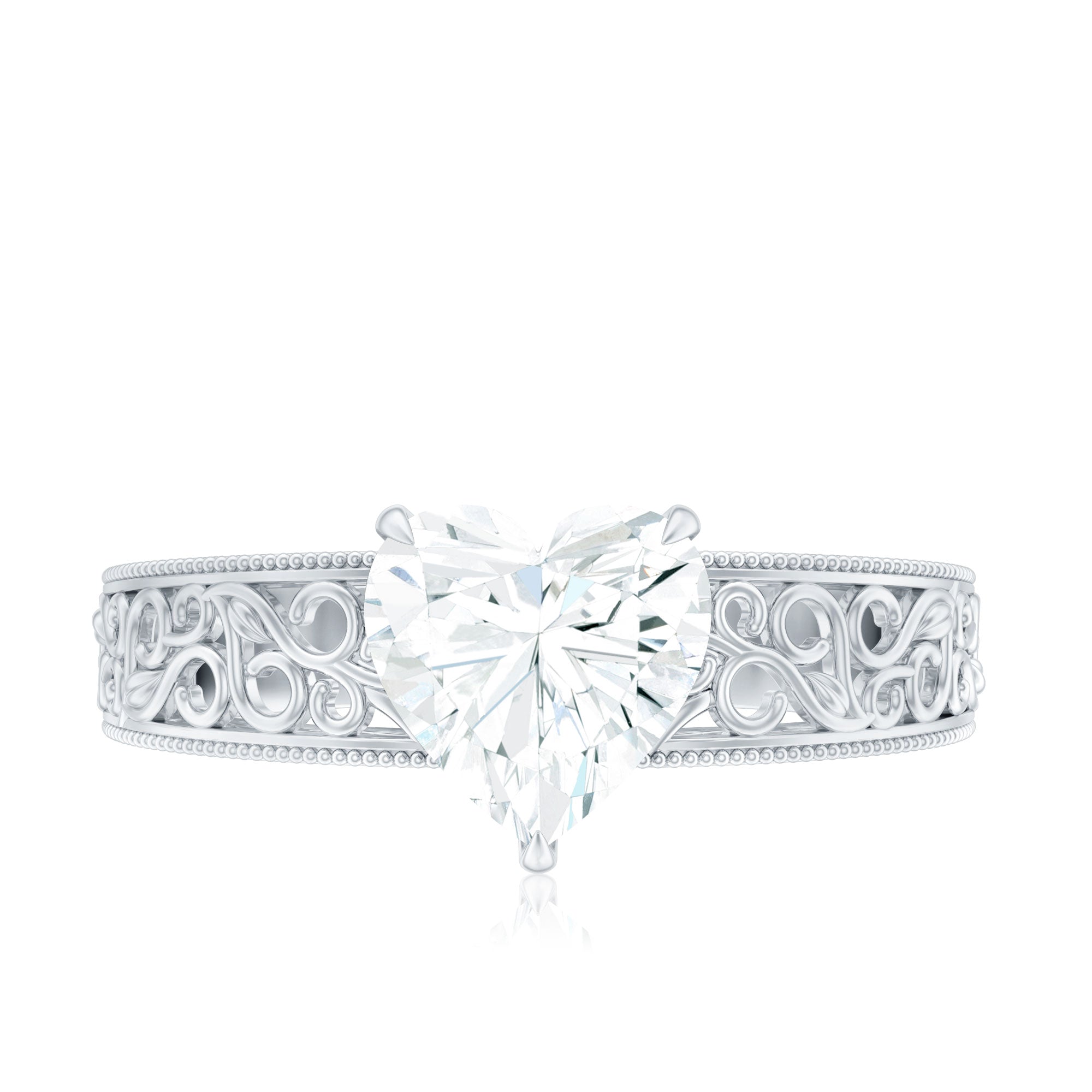 2 Carat Lab Grown Diamond Heart Engagement Ring