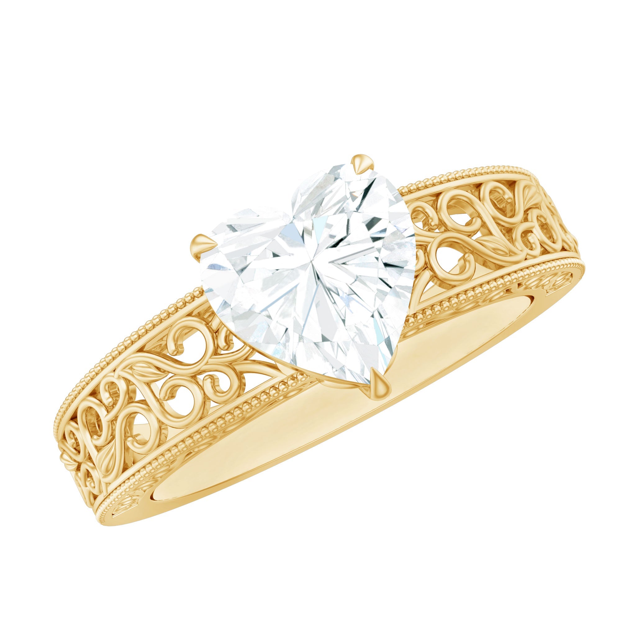 2 Carat Lab Grown Diamond Heart Engagement Ring