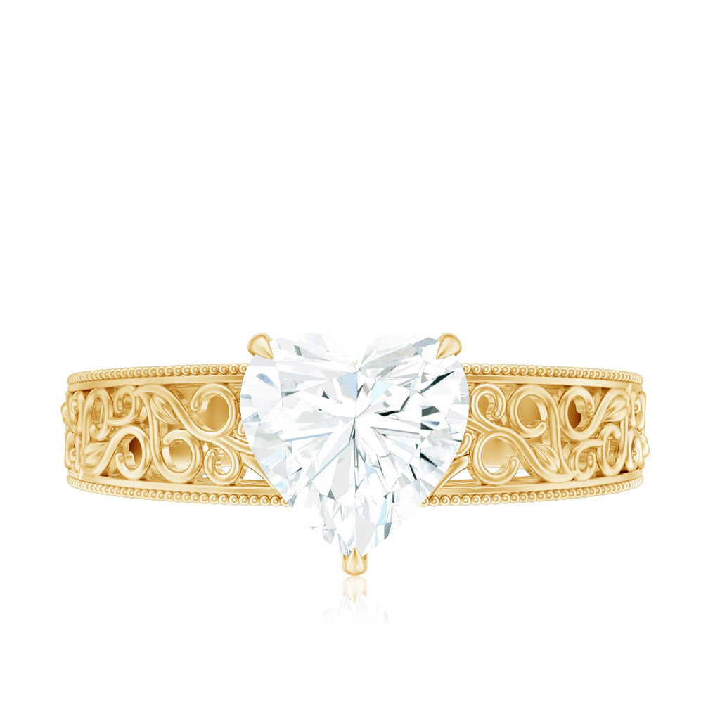 2 Carat Lab Grown Diamond Heart Engagement Ring