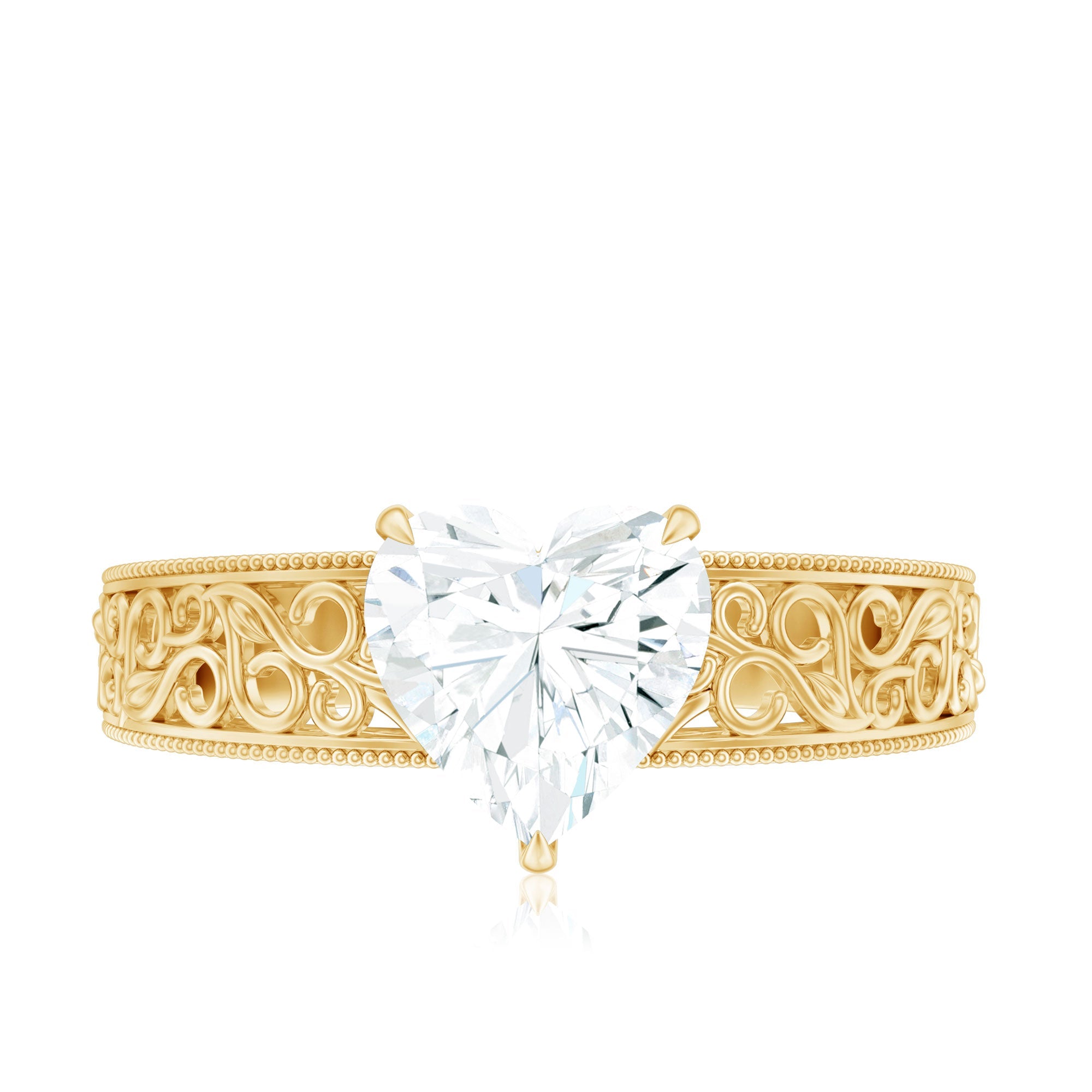 2 Carat Lab Grown Diamond Heart Engagement Ring