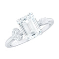 Lab Grown Diamond Emerald Cut Designer Engagement Ring