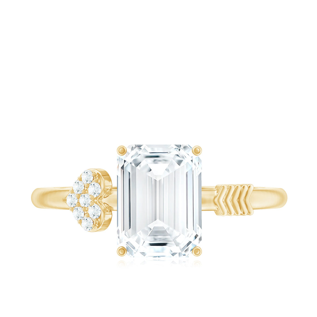 Lab Grown Diamond Emerald Cut Designer Engagement Ring
