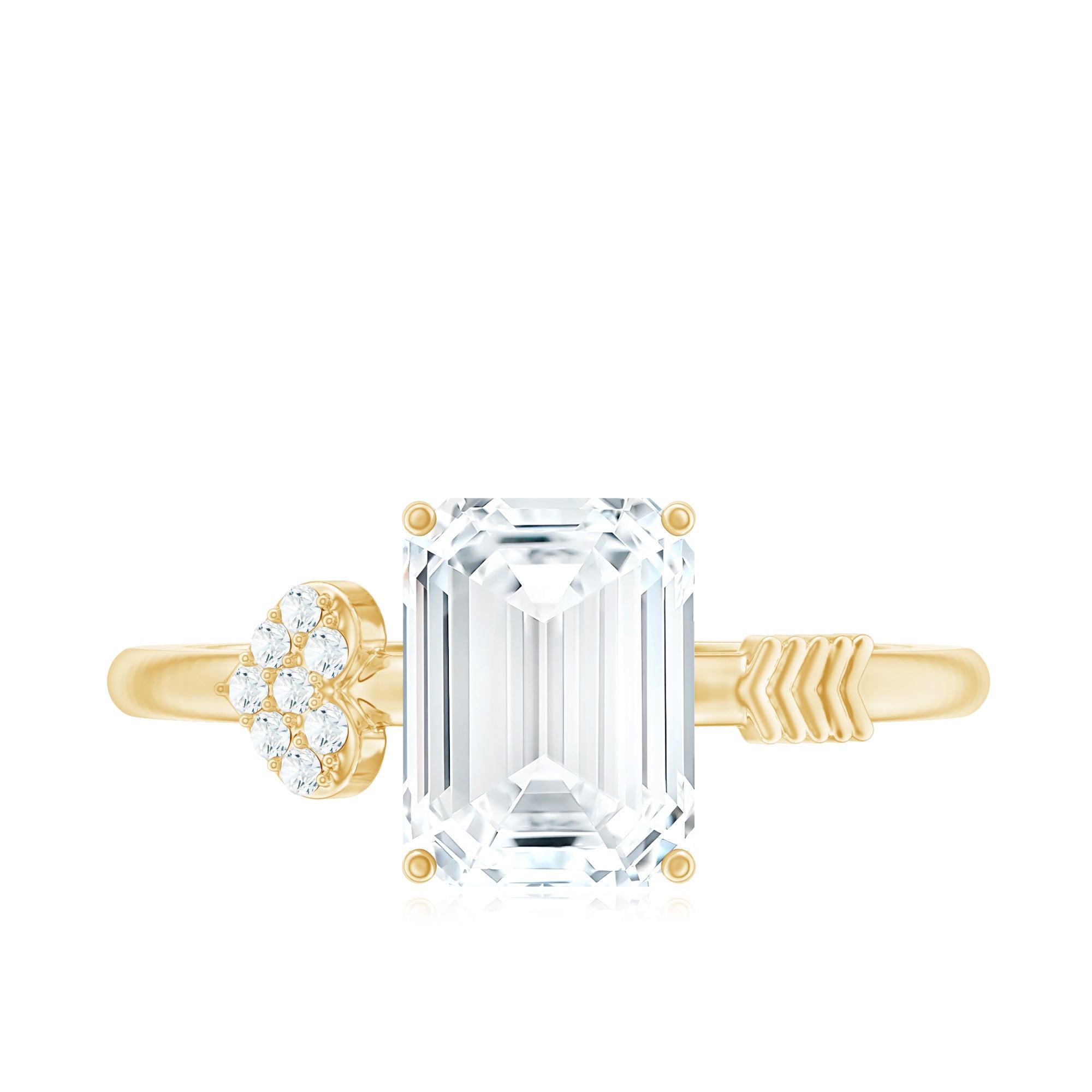 Lab Grown Diamond Emerald Cut Designer Engagement Ring