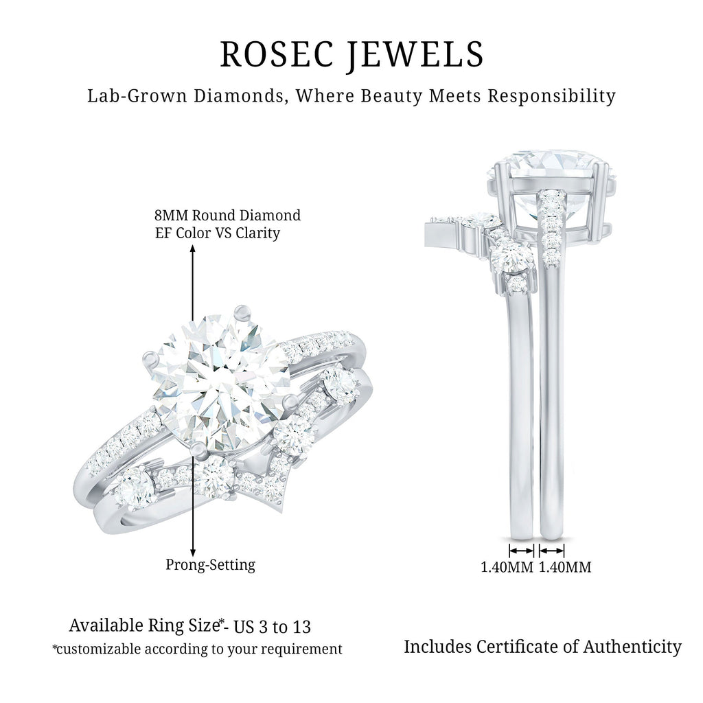Certified Lab Grown Diamond Bridal Ring Set For Women