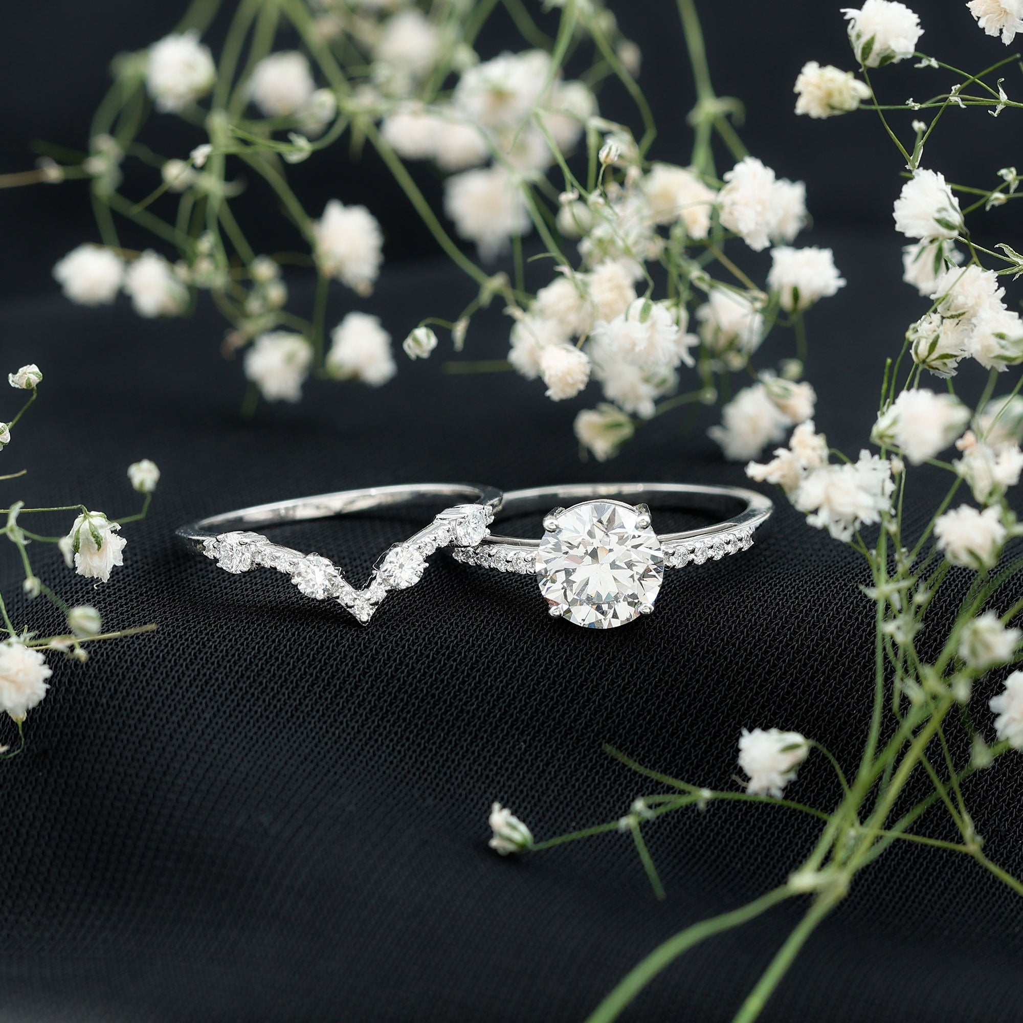 Certified Lab Grown Diamond Bridal Ring Set For Women