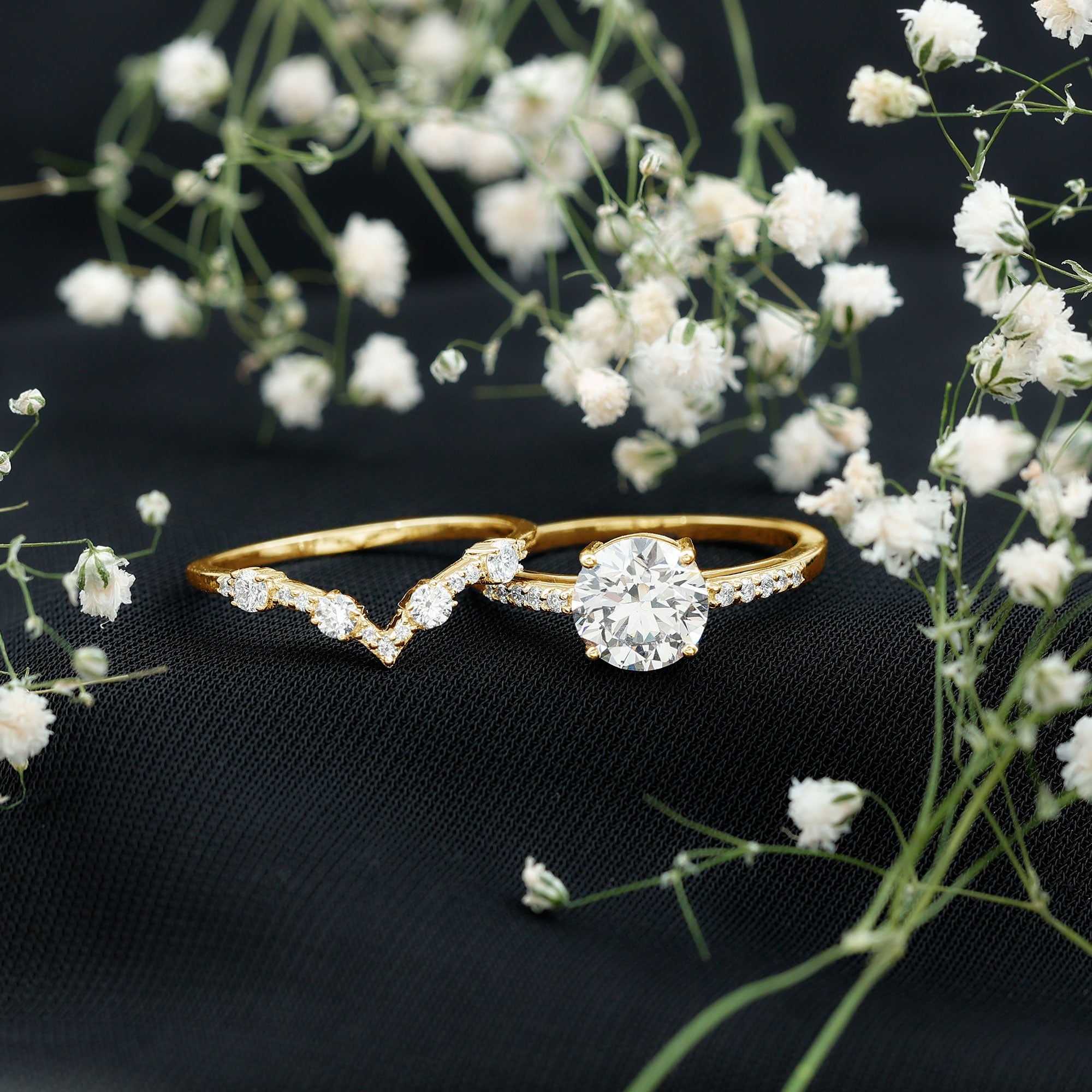 Certified Lab Grown Diamond Bridal Ring Set For Women