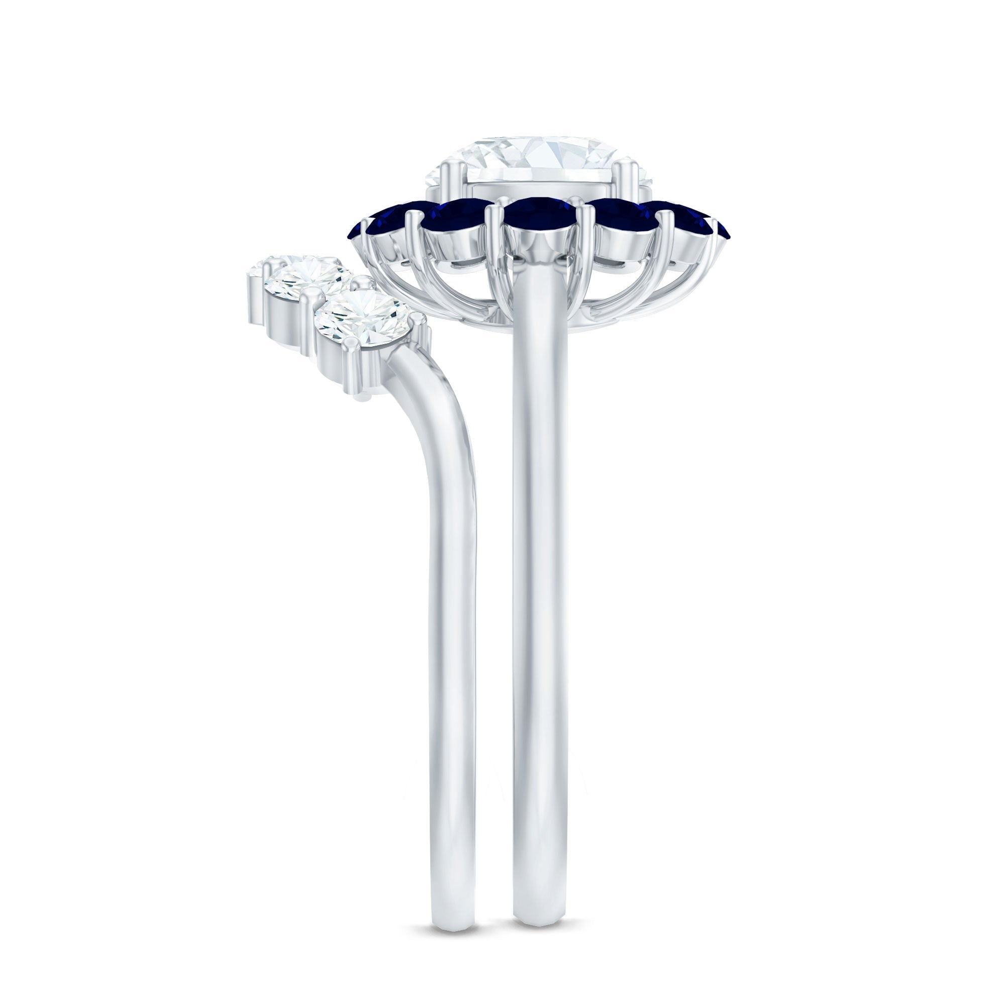 Certified 7 MM Lab Grown Diamond Engagement Ring with Enhancer