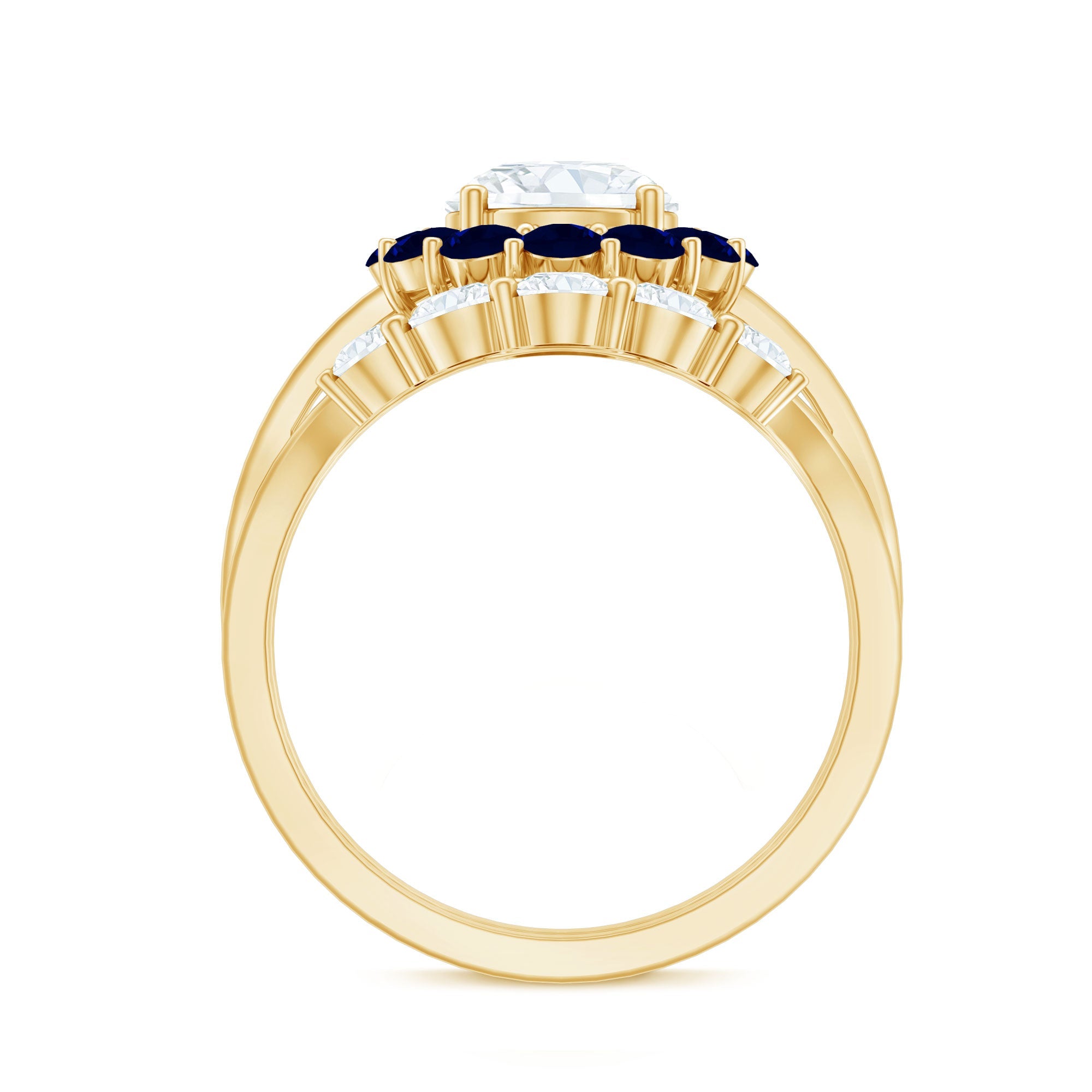 Certified 7 MM Lab Grown Diamond Engagement Ring with Enhancer