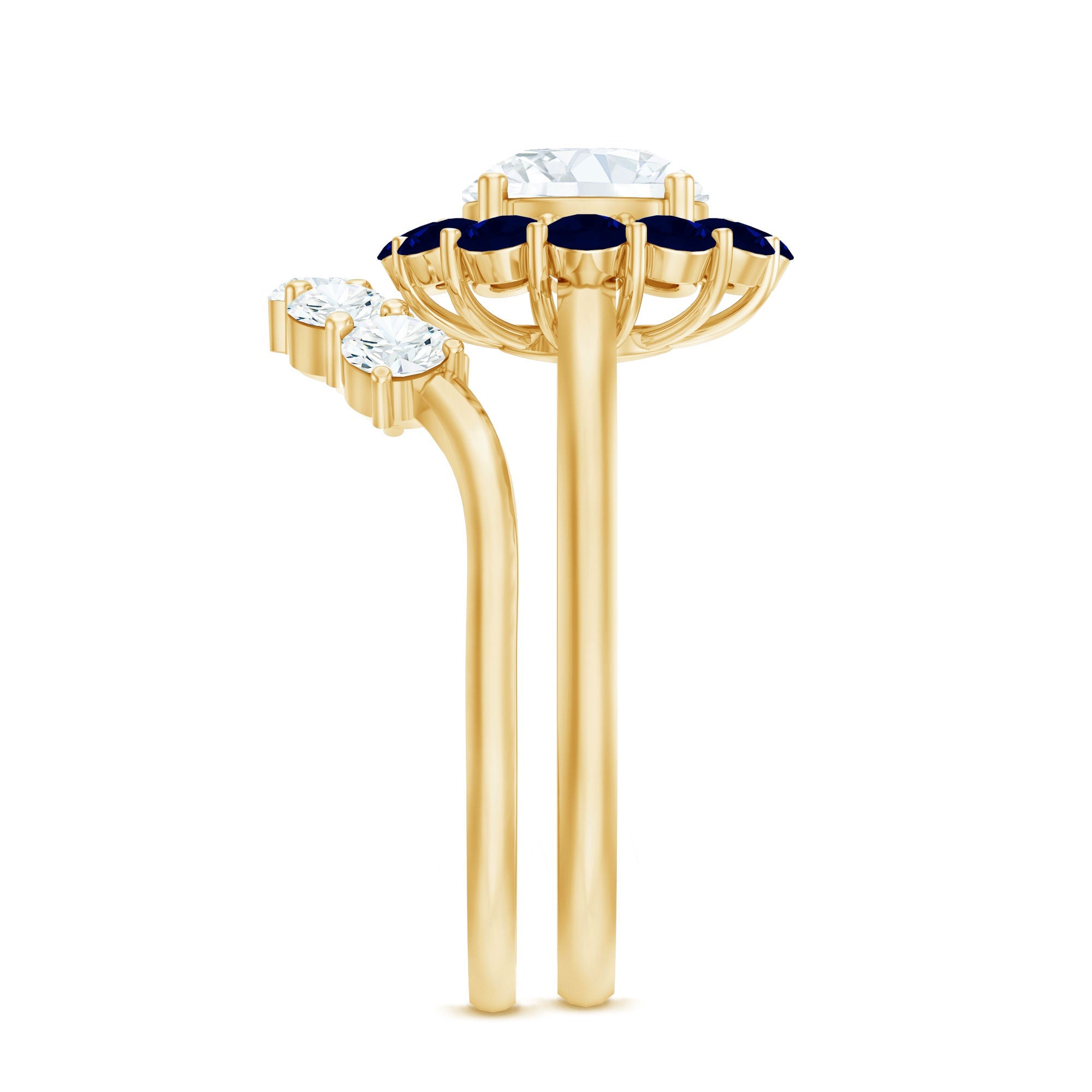 Certified 7 MM Lab Grown Diamond Engagement Ring with Enhancer