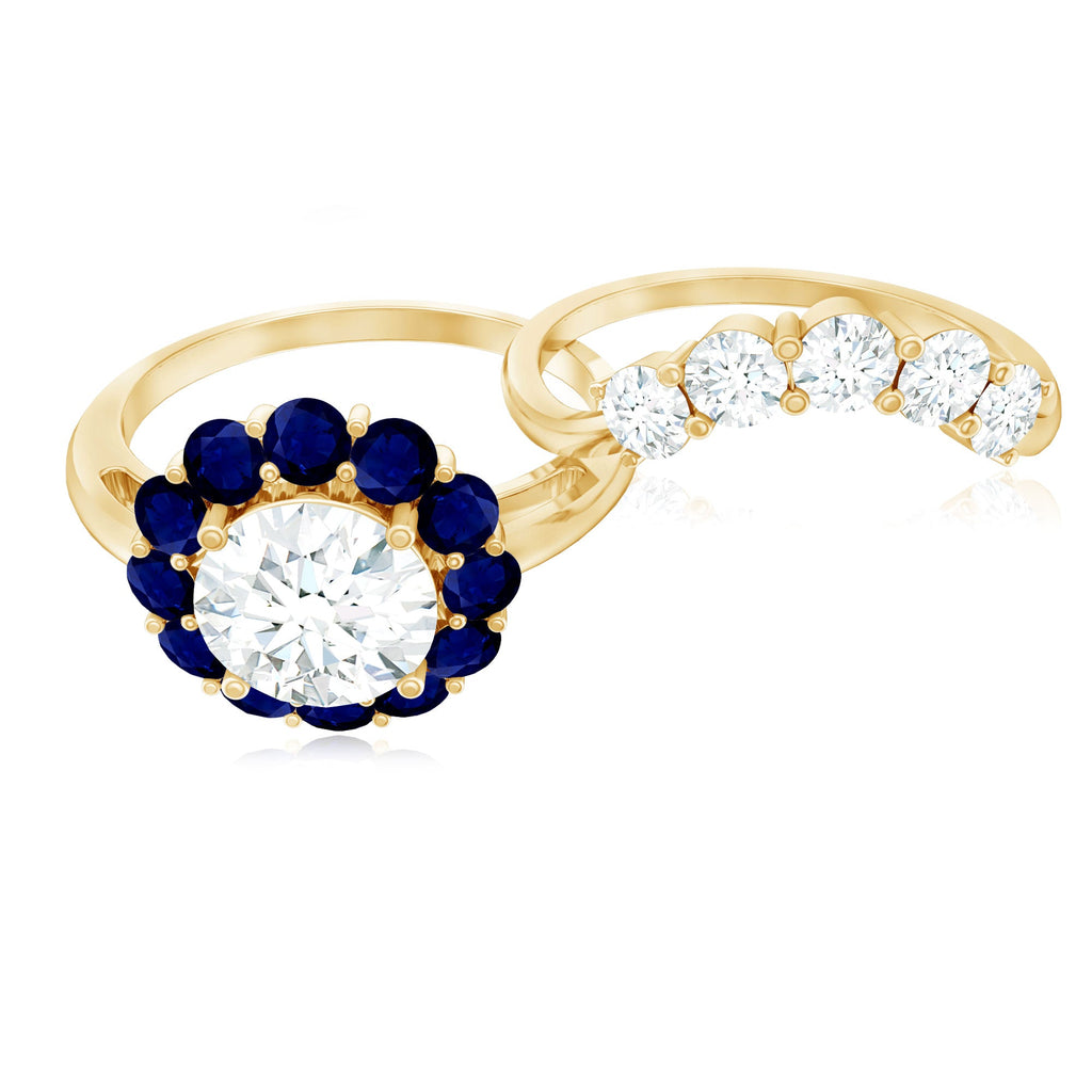 Certified 7 MM Lab Grown Diamond Engagement Ring with Enhancer