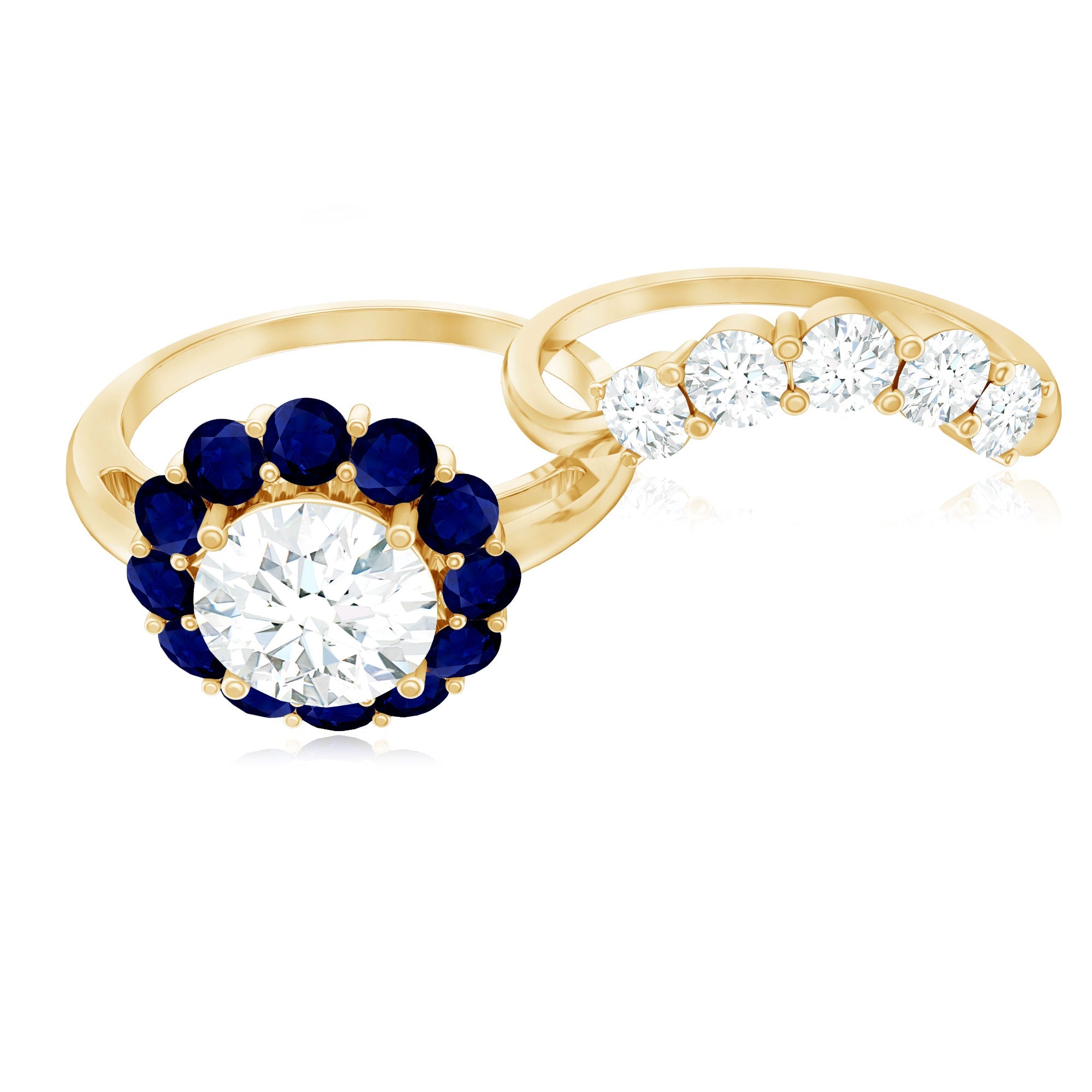 Certified 7 MM Lab Grown Diamond Engagement Ring with Enhancer