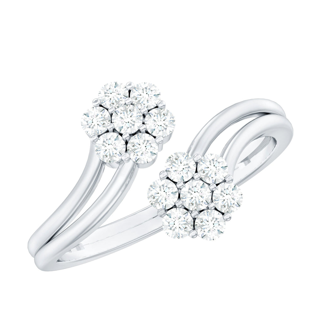 Certified Lab Grown Diamond Flower Wrap Engagement Ring