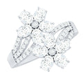Certified Lab Grown Diamond Flower Engagement Ring For Women
