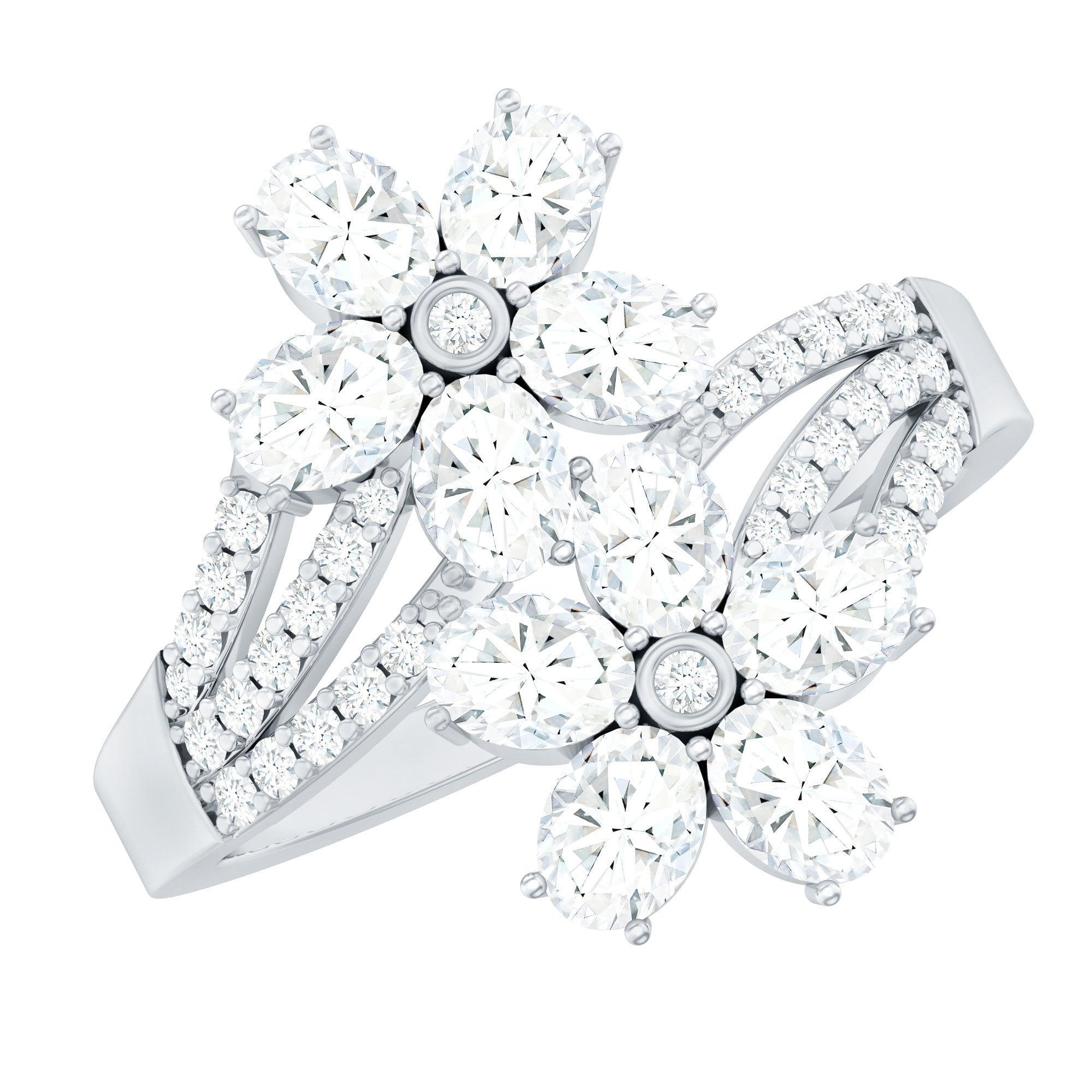 Certified Lab Grown Diamond Flower Engagement Ring For Women