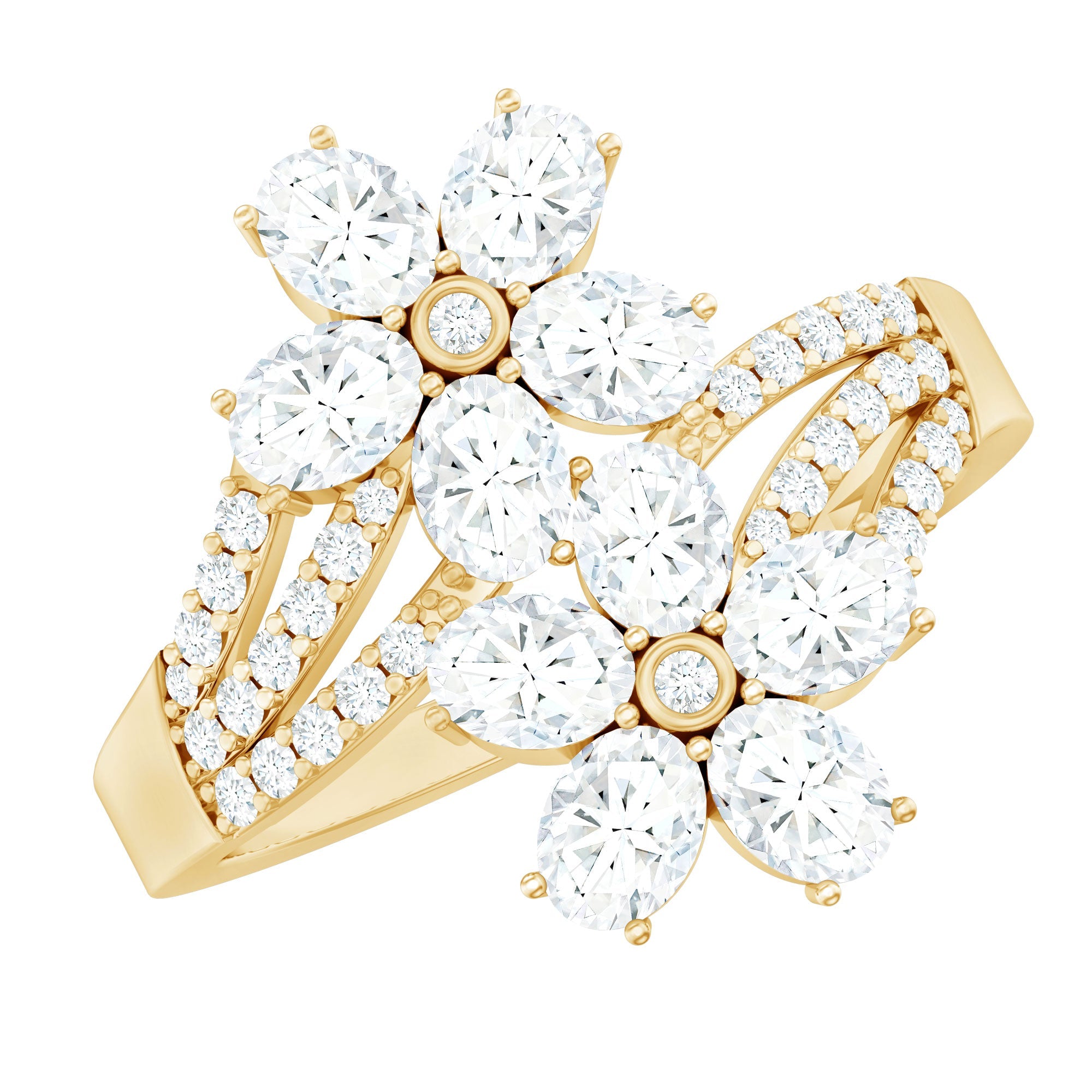 Certified Lab Grown Diamond Flower Engagement Ring For Women