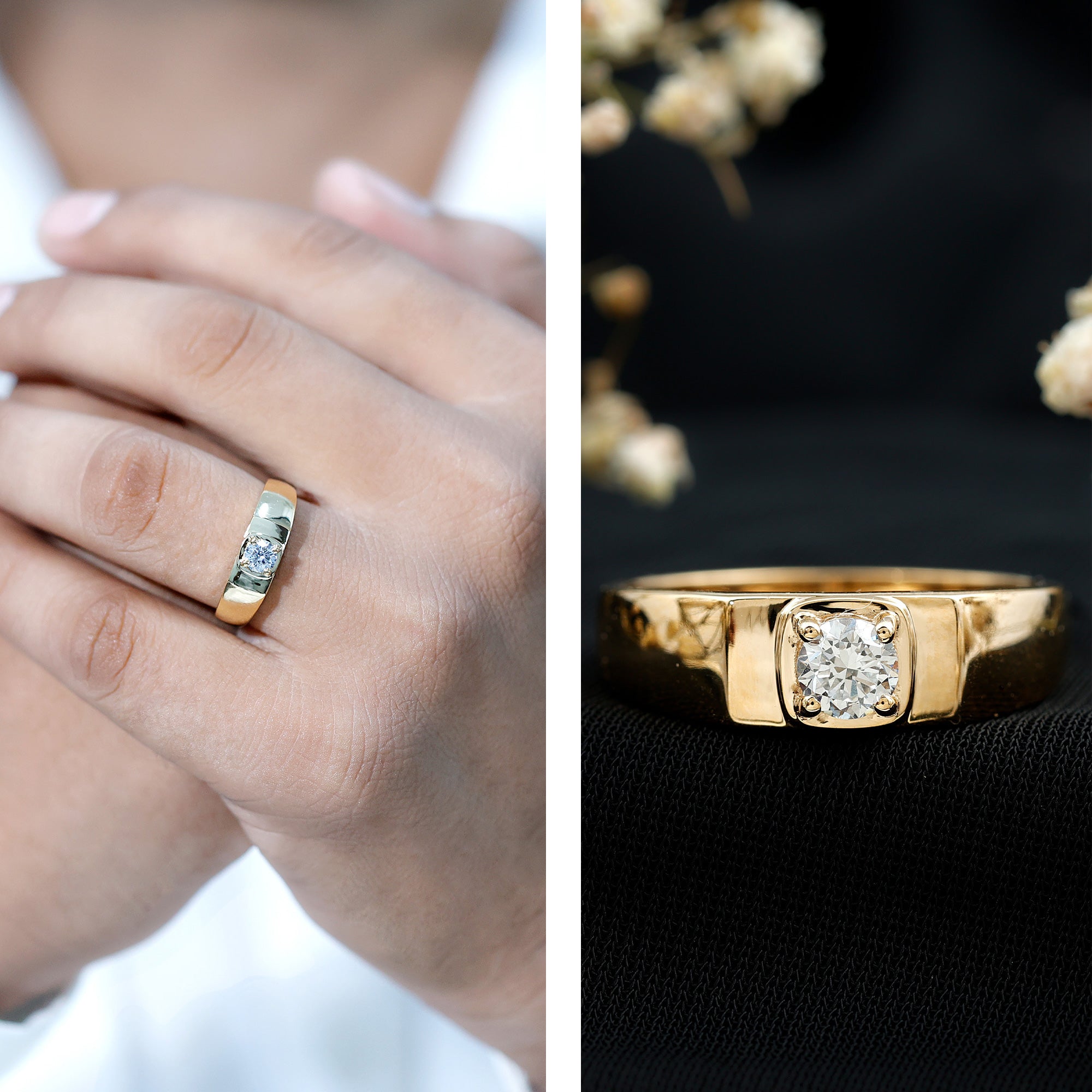 Brilliant Cut Lab Grown Diamond Engagement Ring for Men