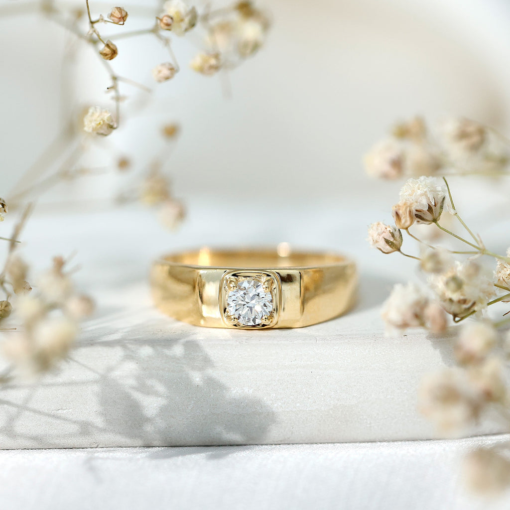 Brilliant Cut Lab Grown Diamond Engagement Ring for Men