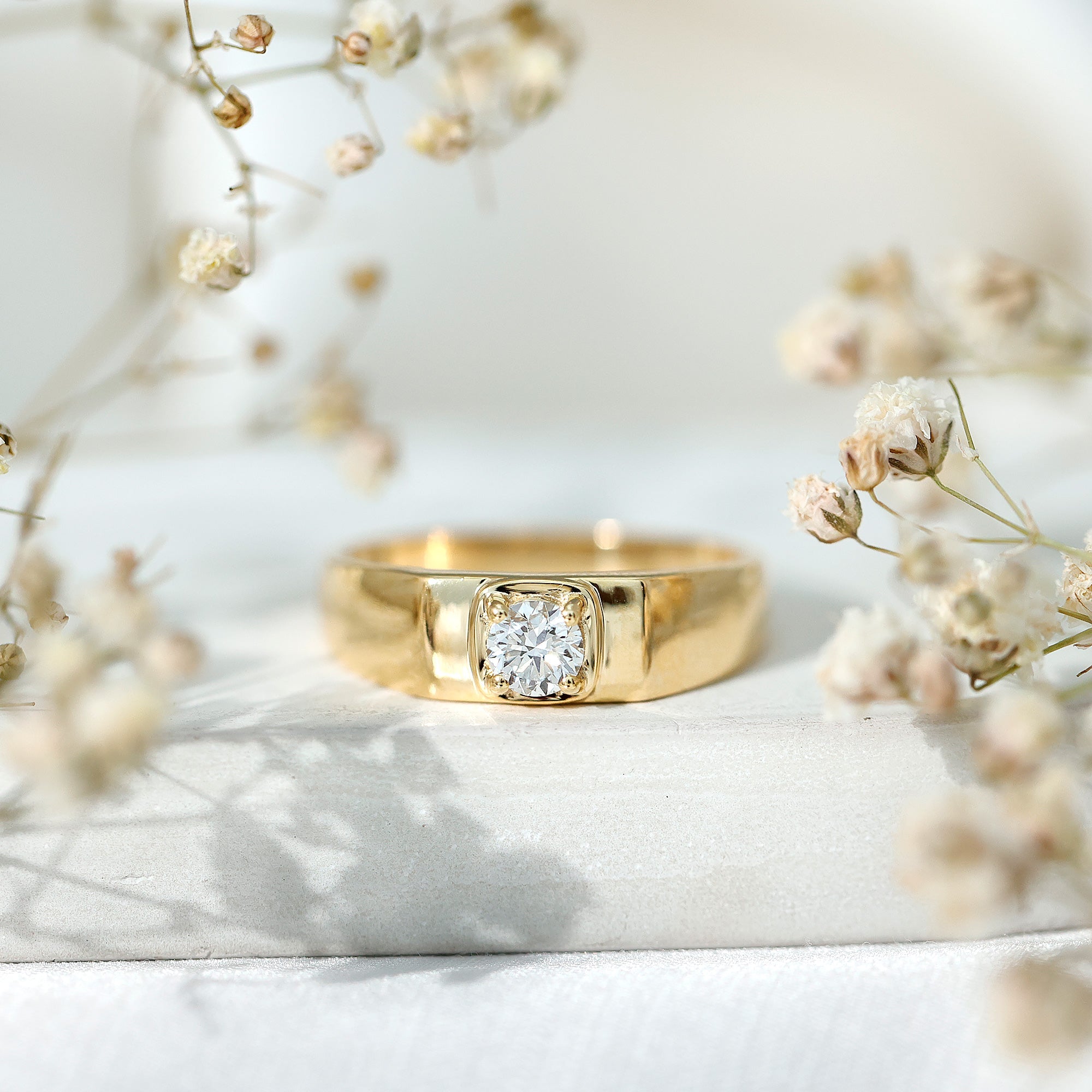 Brilliant Cut Lab Grown Diamond Engagement Ring for Men