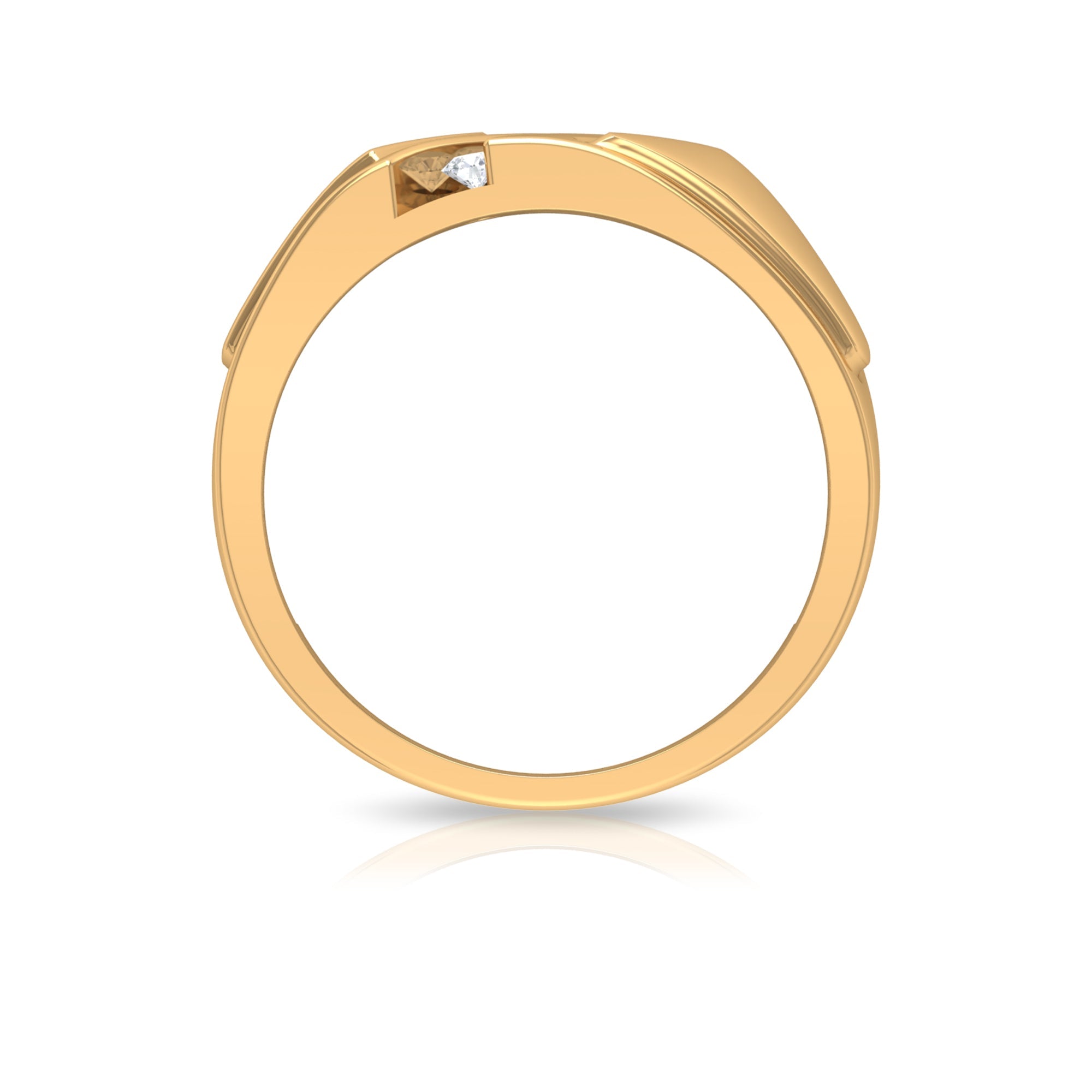 Natural Diamond Mens Wide Wedding Band