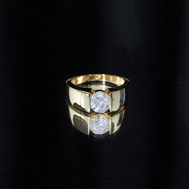 Certified Moissanite Solitaire Engagement Ring for Men