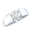 Certified Moissanite Solitaire Engagement Ring for Men