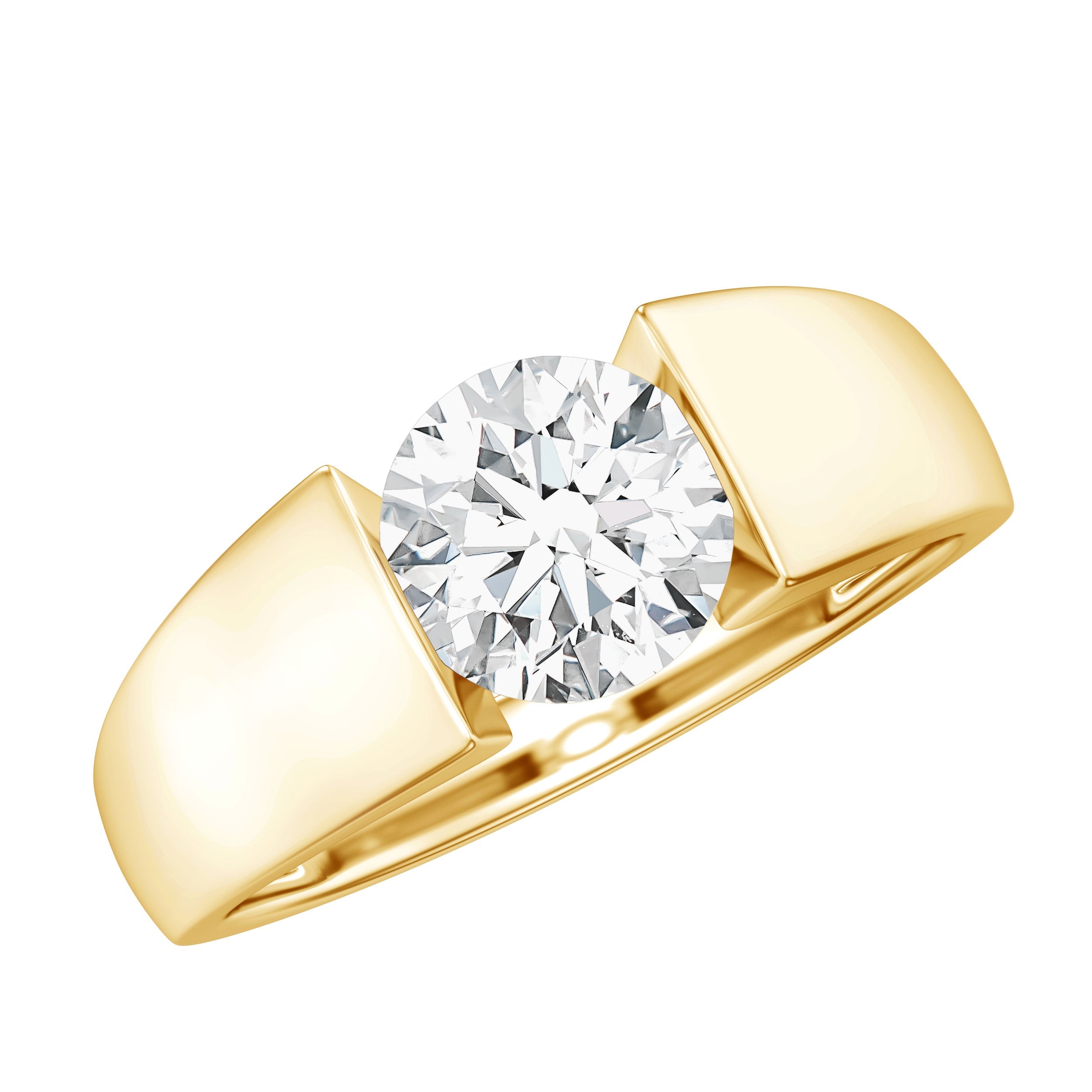 Certified Moissanite Solitaire Engagement Ring for Men