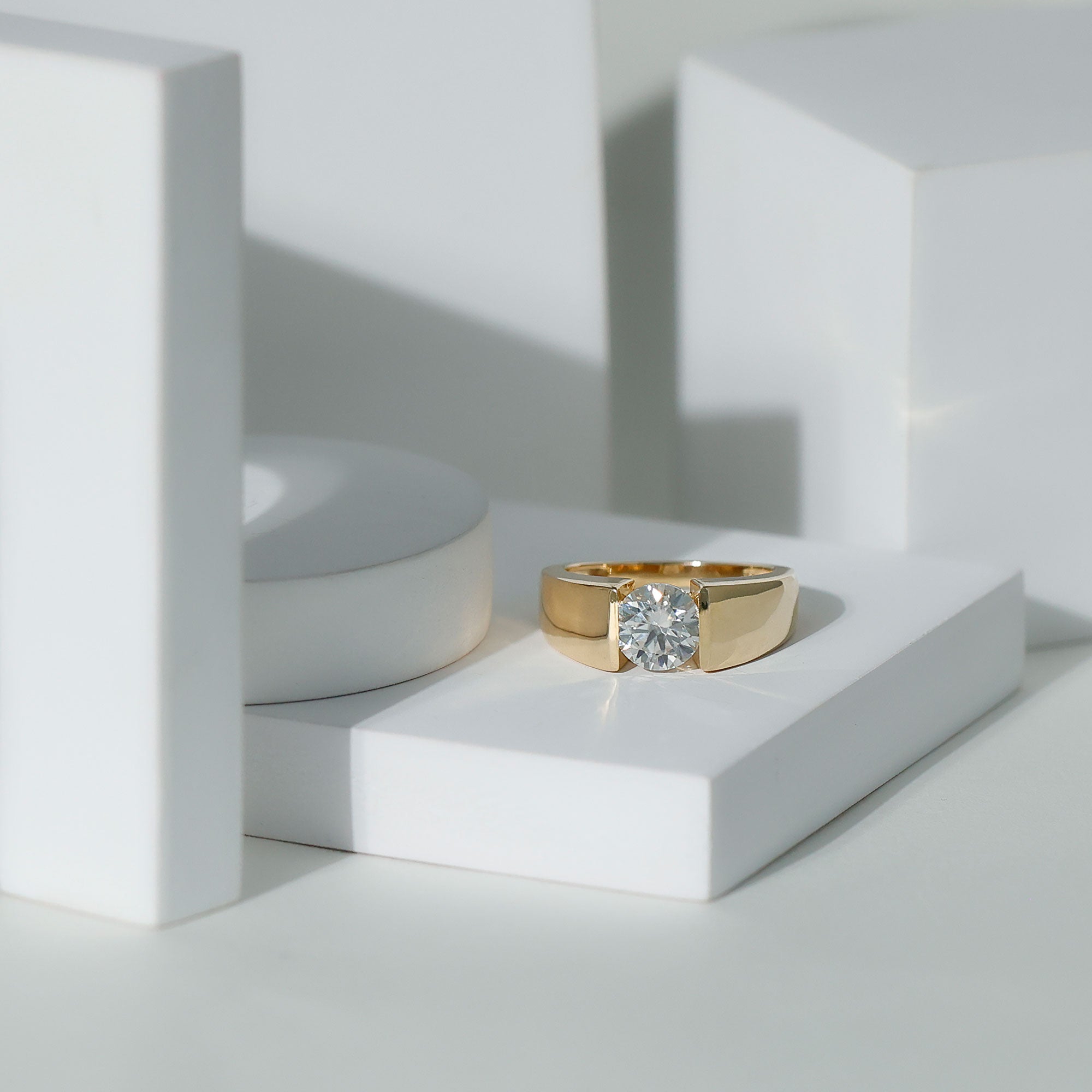 Certified Moissanite Solitaire Engagement Ring for Men